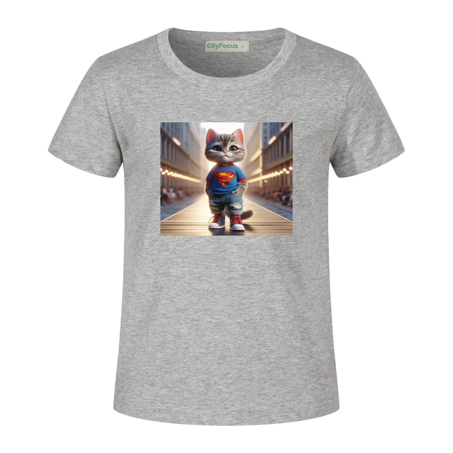 100% cotton Runway Fashion Forward Cat 3: Cute and Cool Kids' Graphic T-Shirt