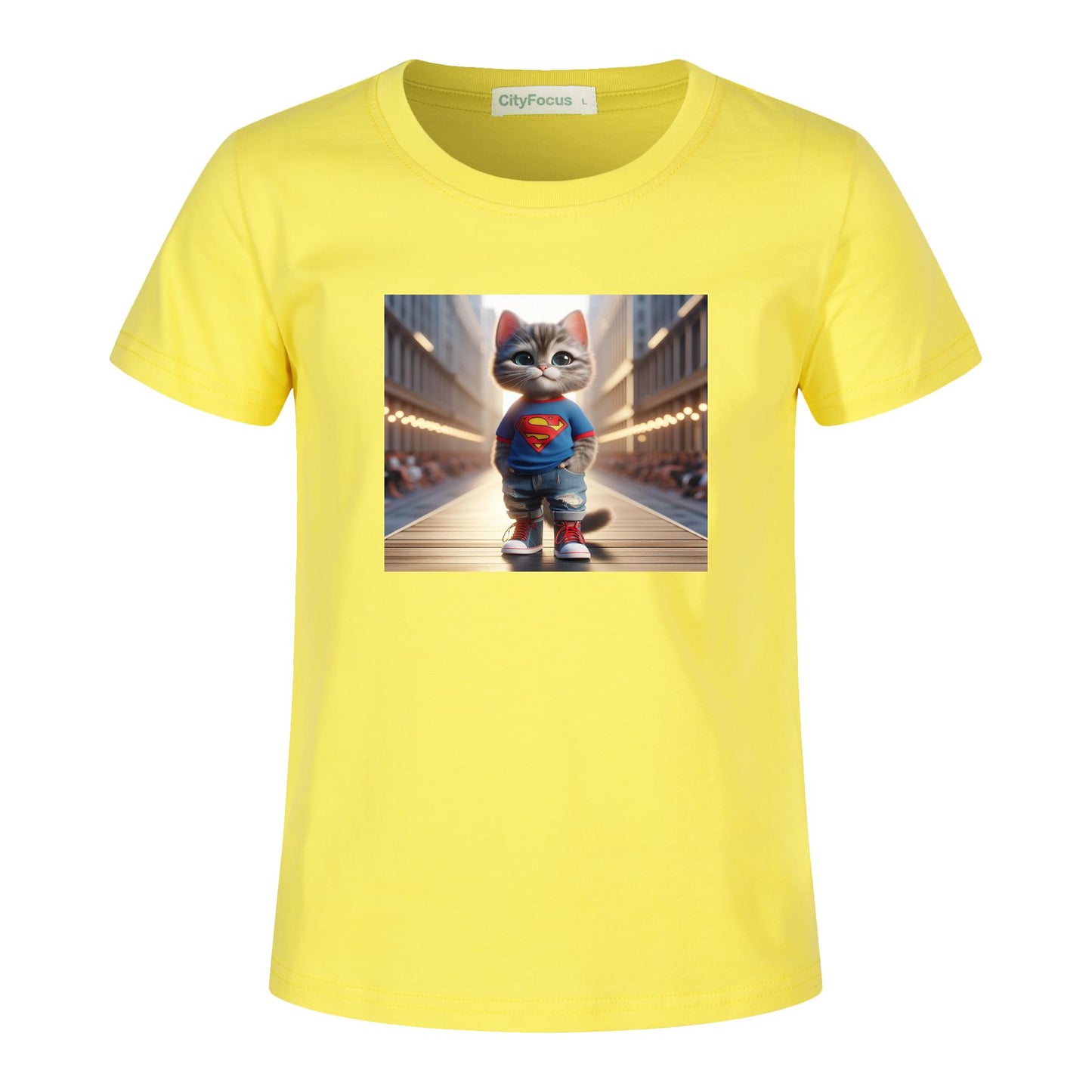 100% cotton Runway Fashion Forward Cat 3: Cute and Cool Kids' Graphic T-Shirt