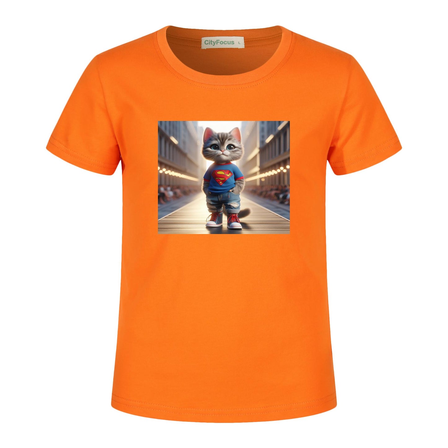 100% cotton Runway Fashion Forward Cat 3: Cute and Cool Kids' Graphic T-Shirt