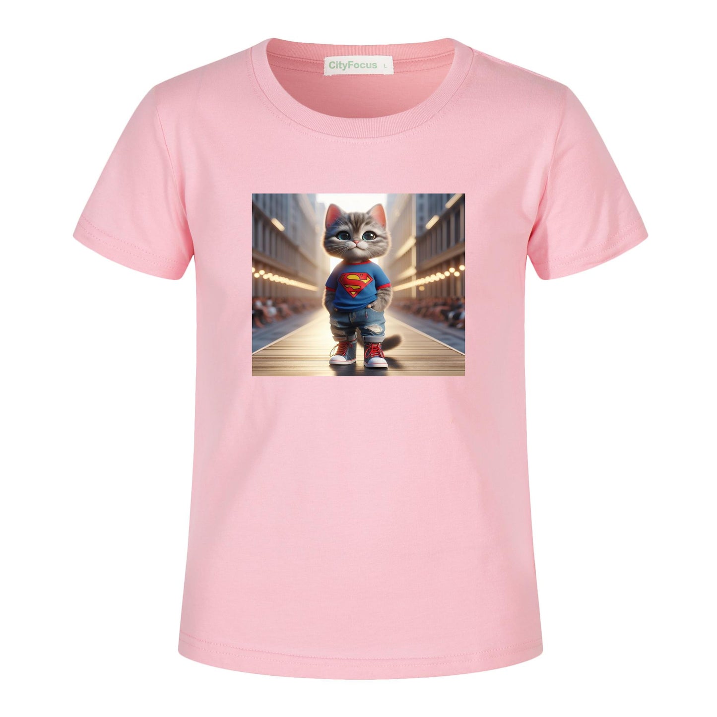 100% cotton Runway Fashion Forward Cat 3: Cute and Cool Kids' Graphic T-Shirt