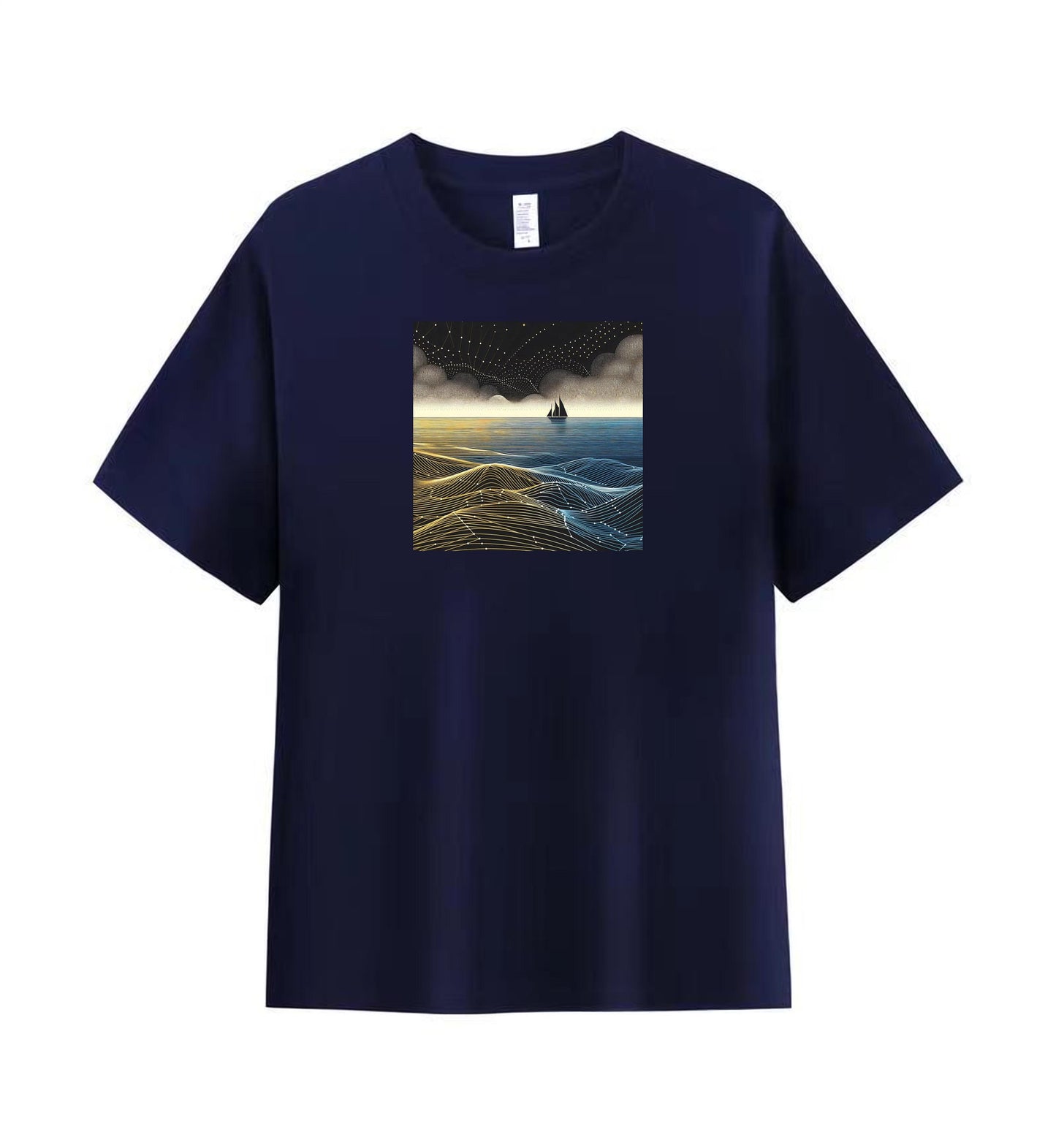 Cosmic Journey Sailboat Men's Cotton Tee 1