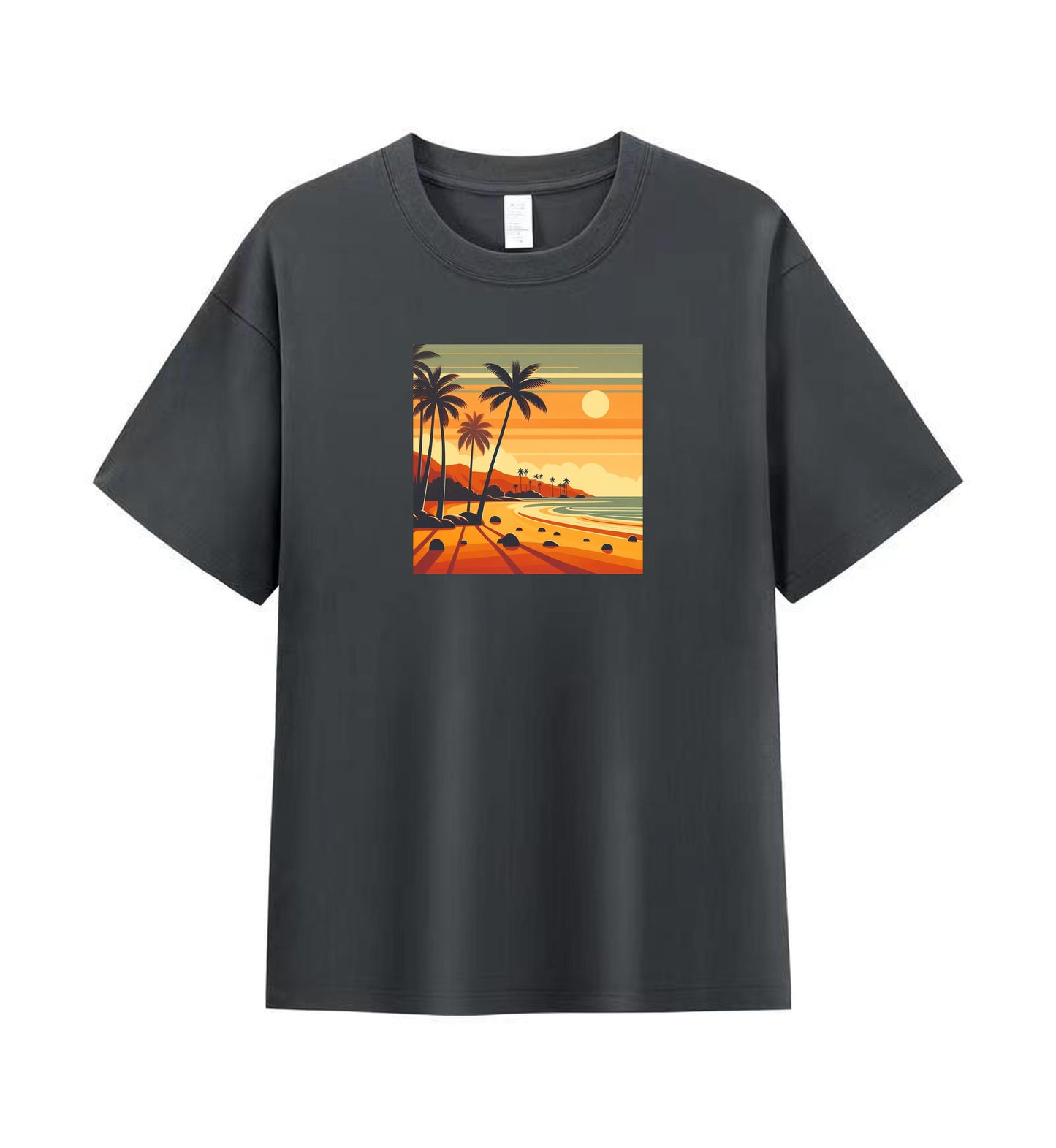 Sunset Serenity 5 - 100% Cotton Tropical Beach T-Shirt Design