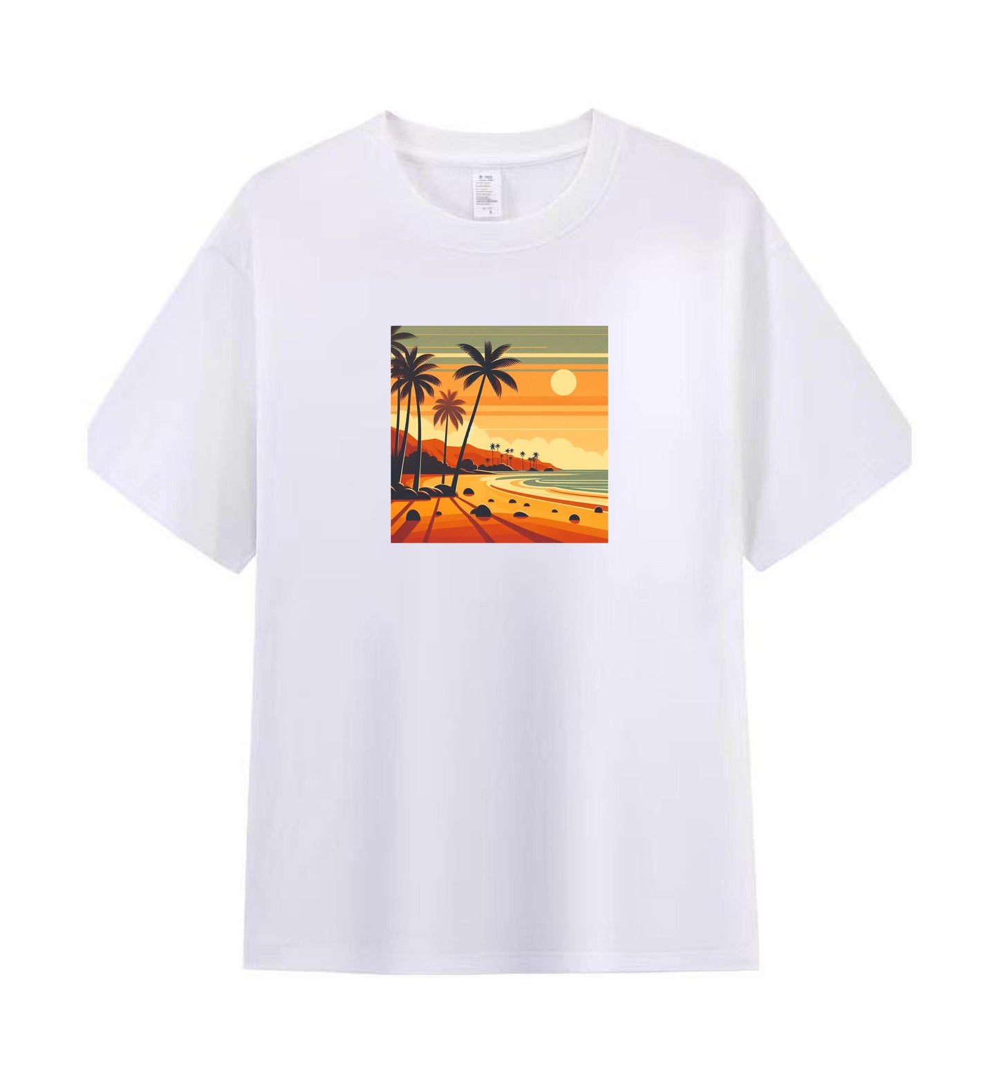 Sunset Serenity 5 - 100% Cotton Tropical Beach T-Shirt Design