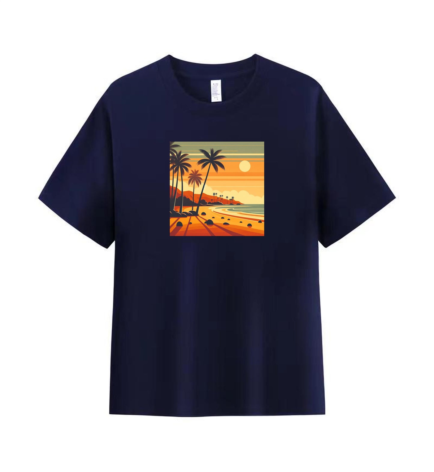 Sunset Serenity 5 - 100% Cotton Tropical Beach T-Shirt Design