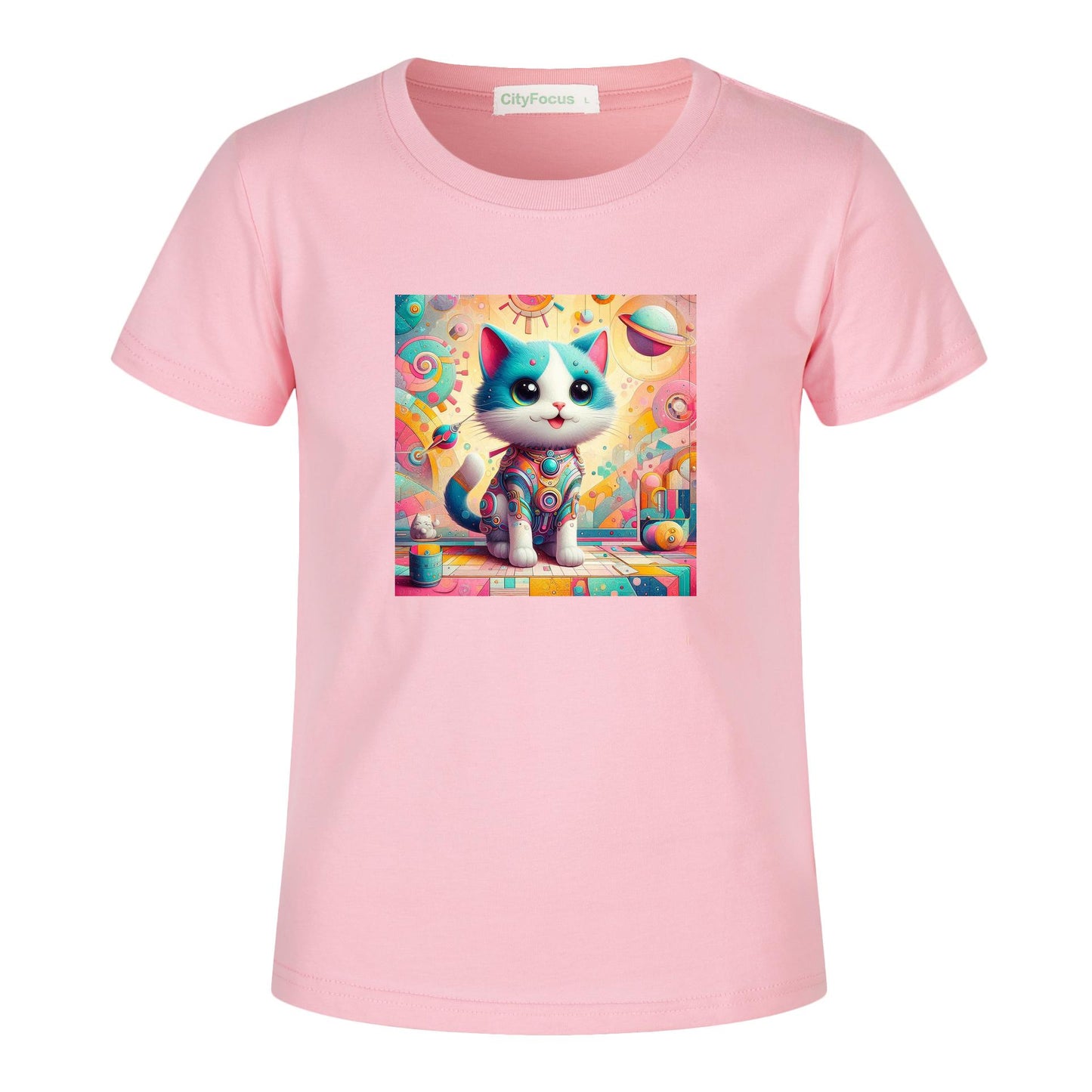 Futuristic Feline Fun Kids Tee 2