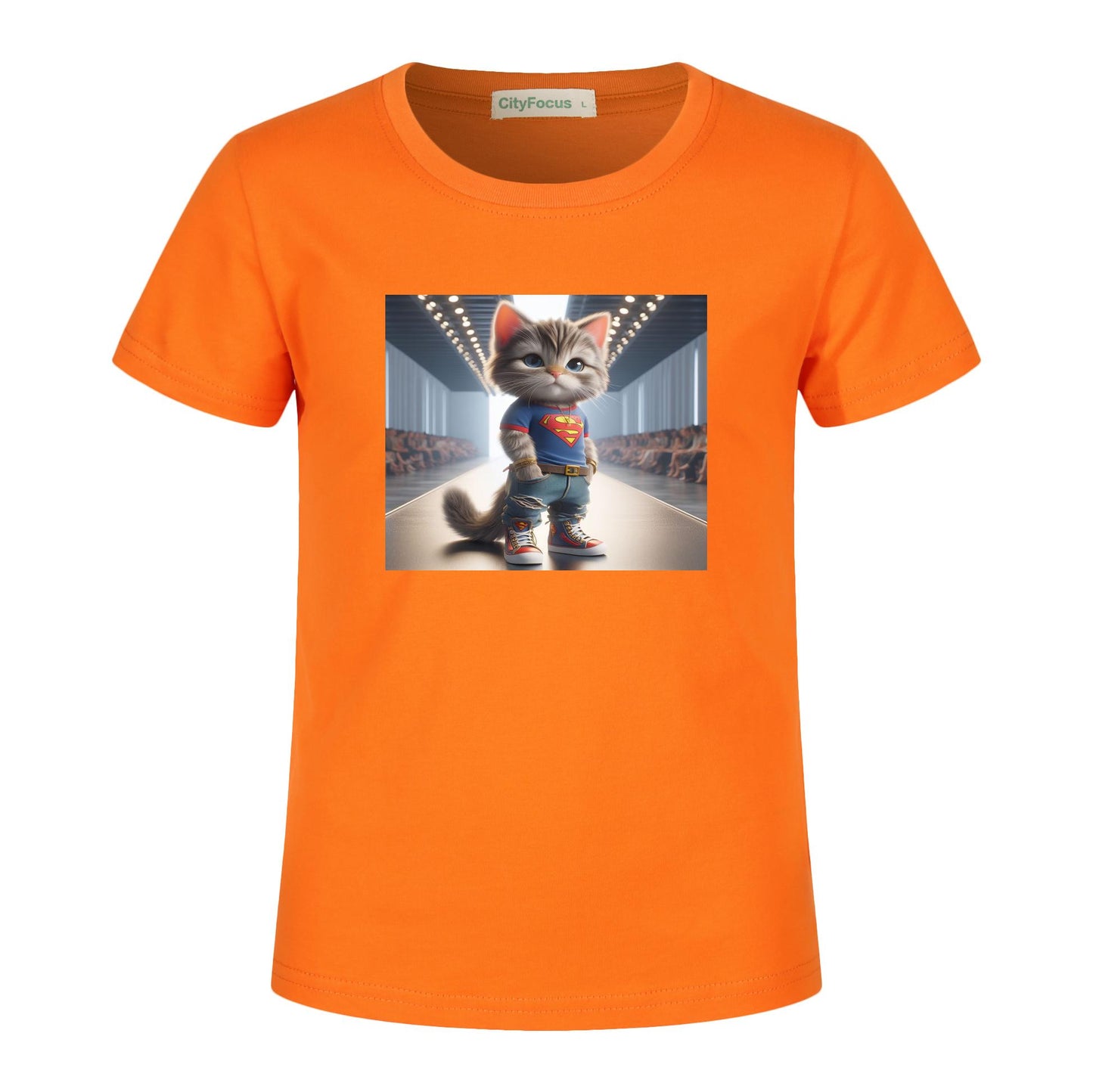 100% cotton Runway Fashion Forward Cat 4: Cute and Cool Kids' Graphic T-Shirt