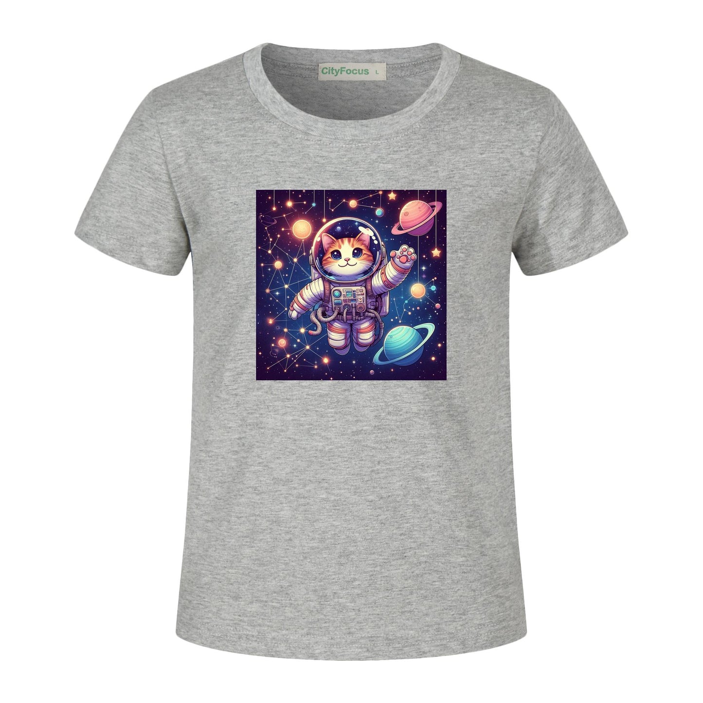 Space Explorer Cat Kids Tee 3