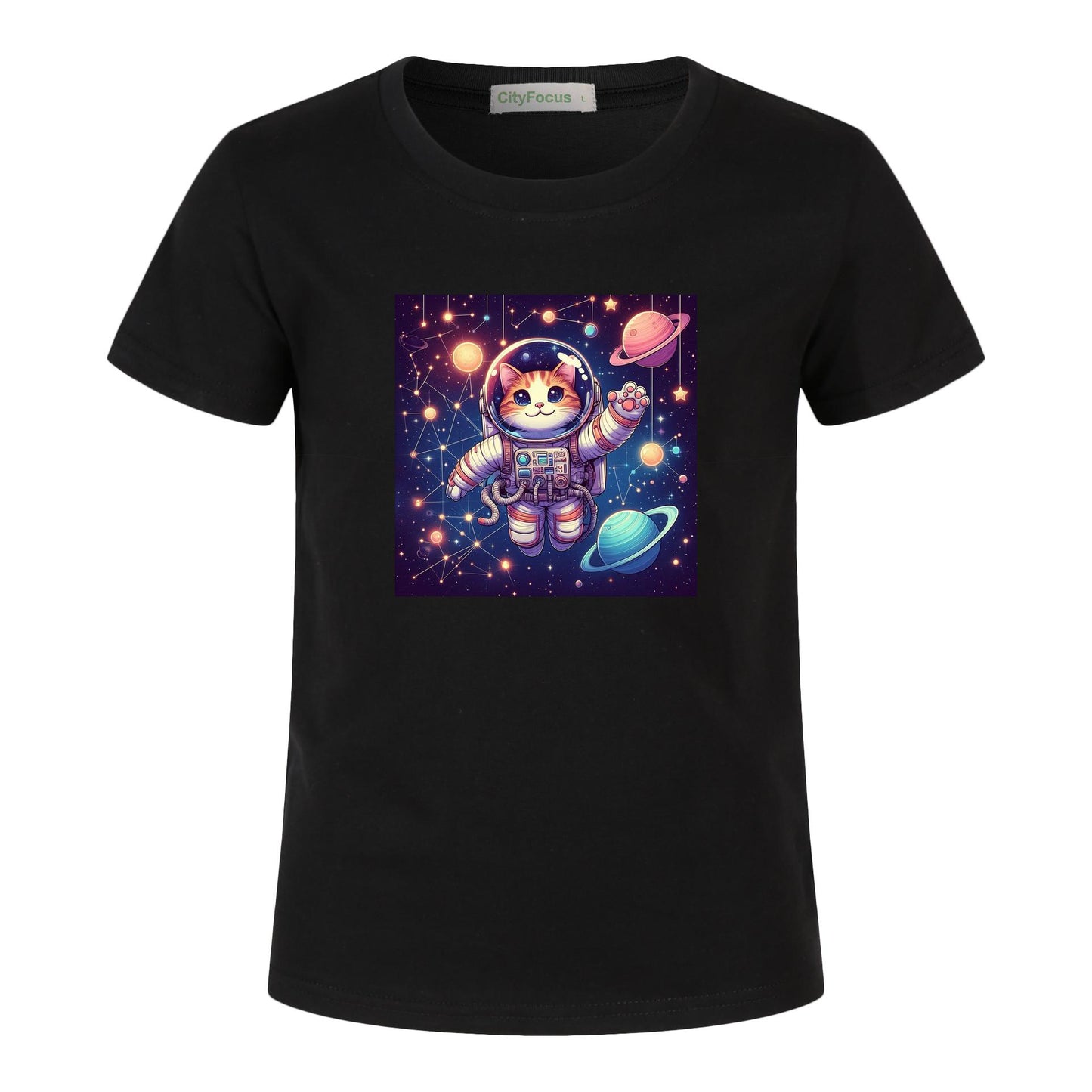 Space Explorer Cat Kids Tee 3