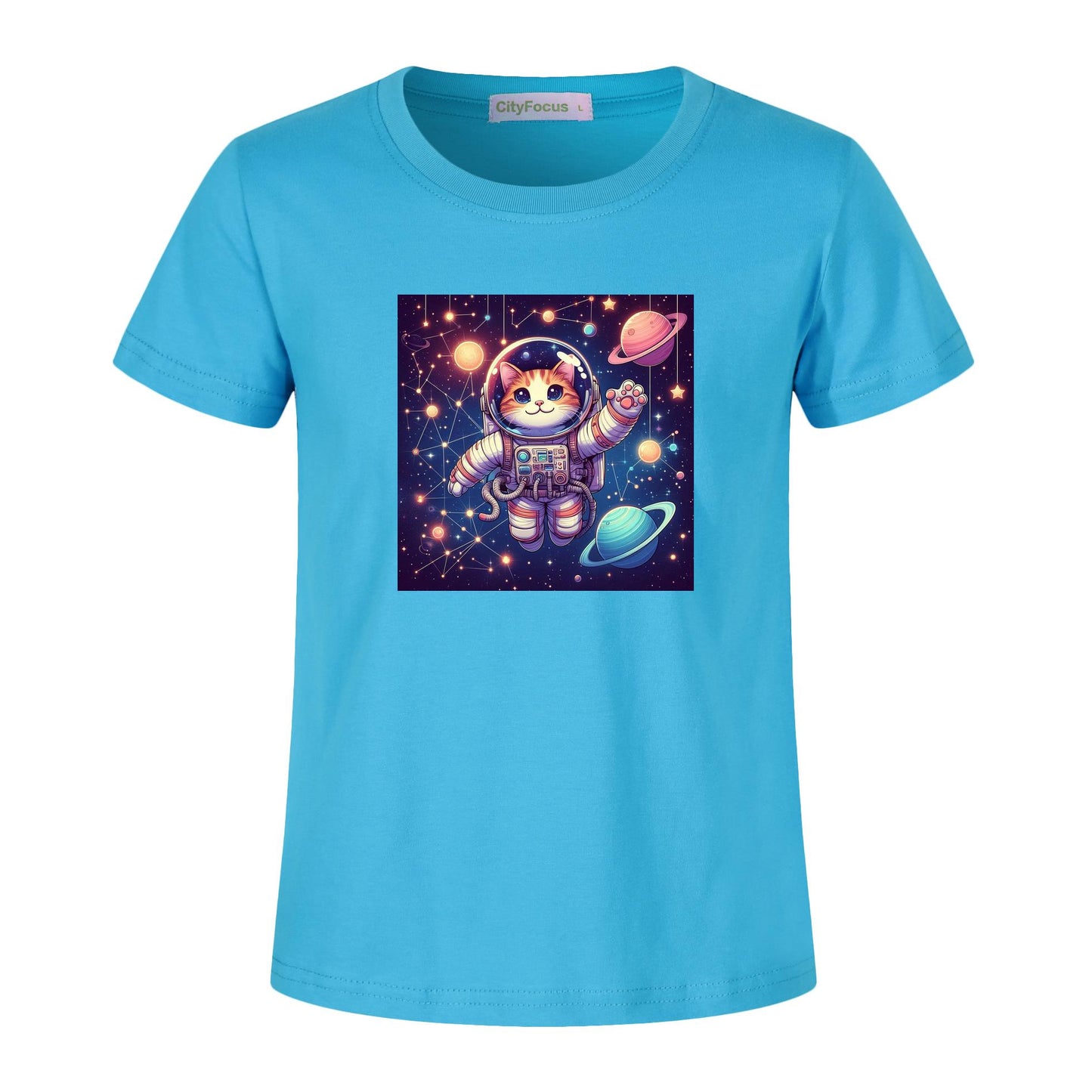 Space Explorer Cat Kids Tee 3