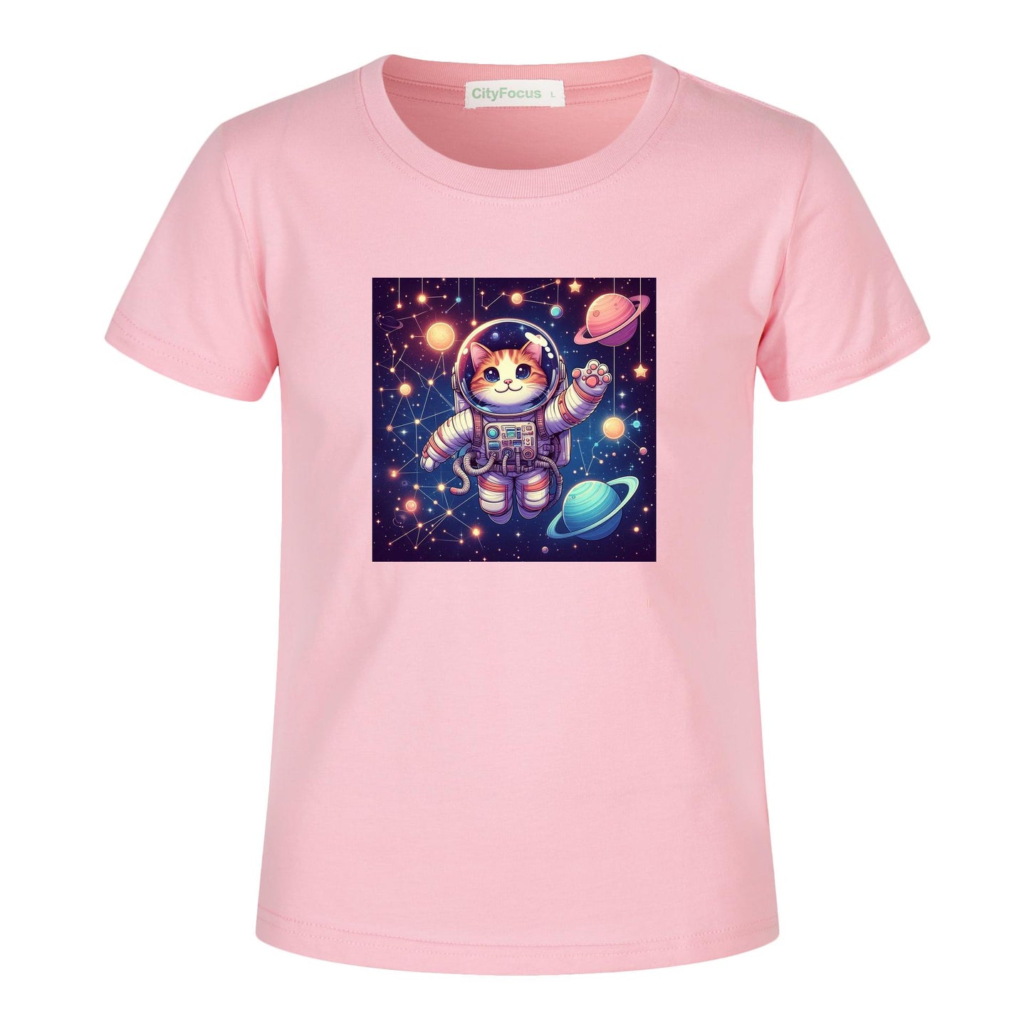 Space Explorer Cat Kids Tee 3