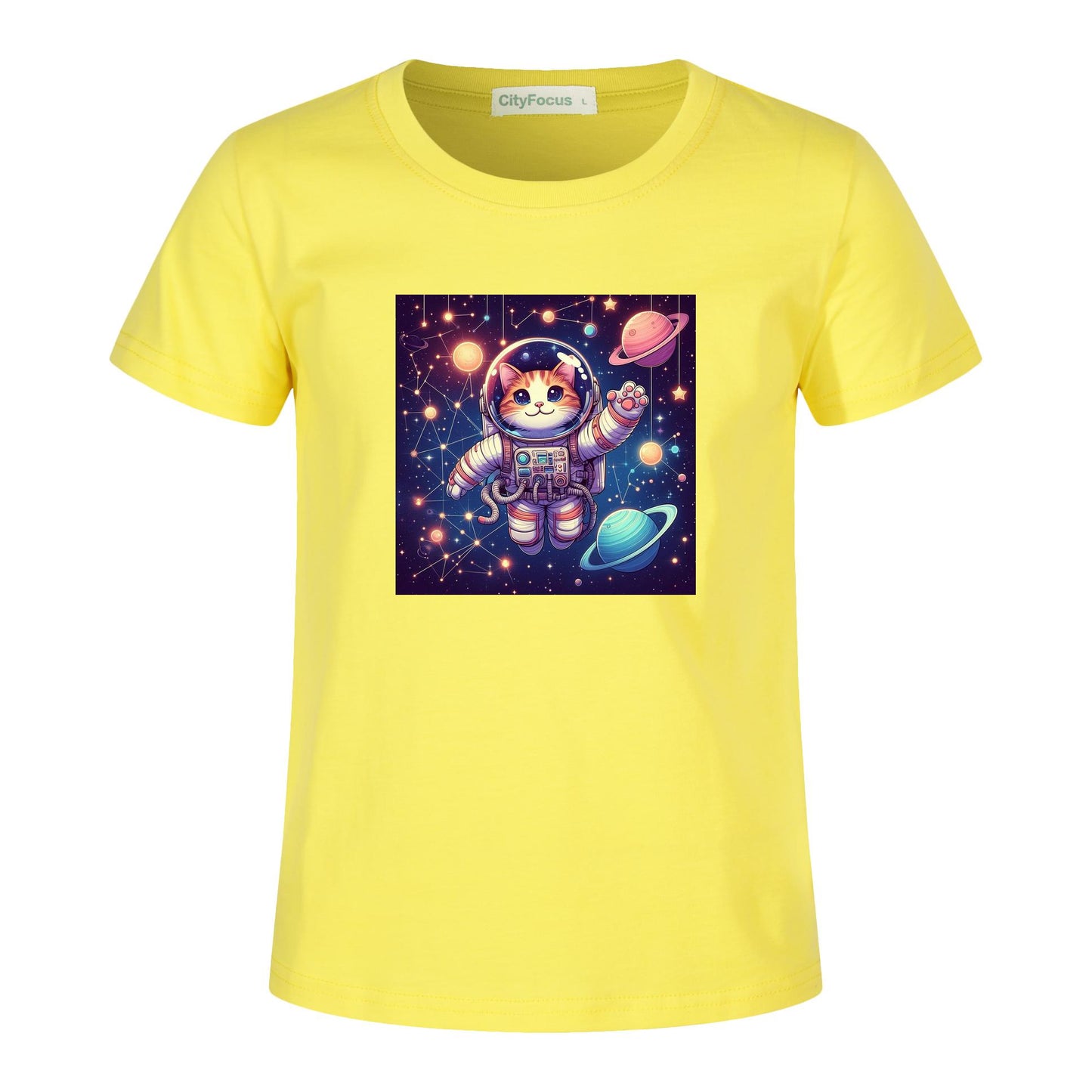 Space Explorer Cat Kids Tee 3