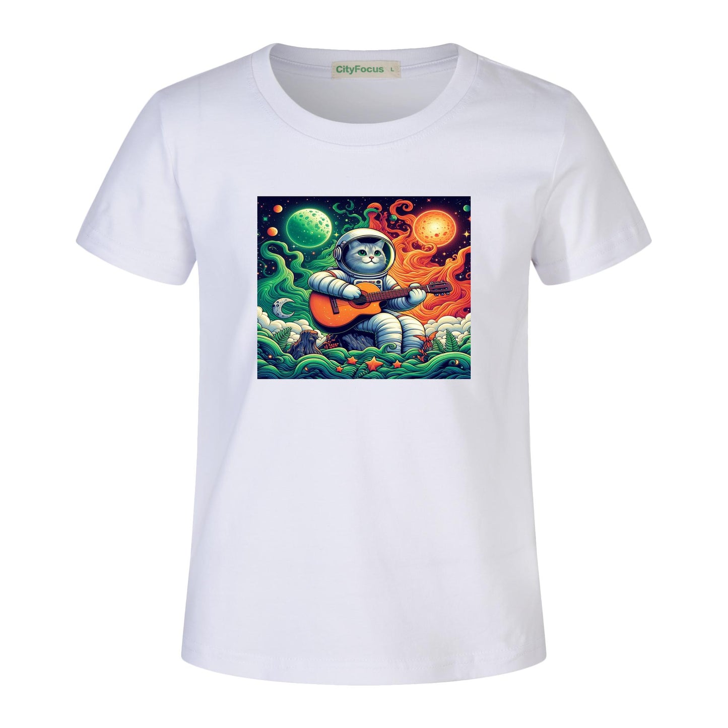 Cosmic Kitty Astronaut Kids T-Shirt 100% cotton 2 - Fun and Out-of-This-World