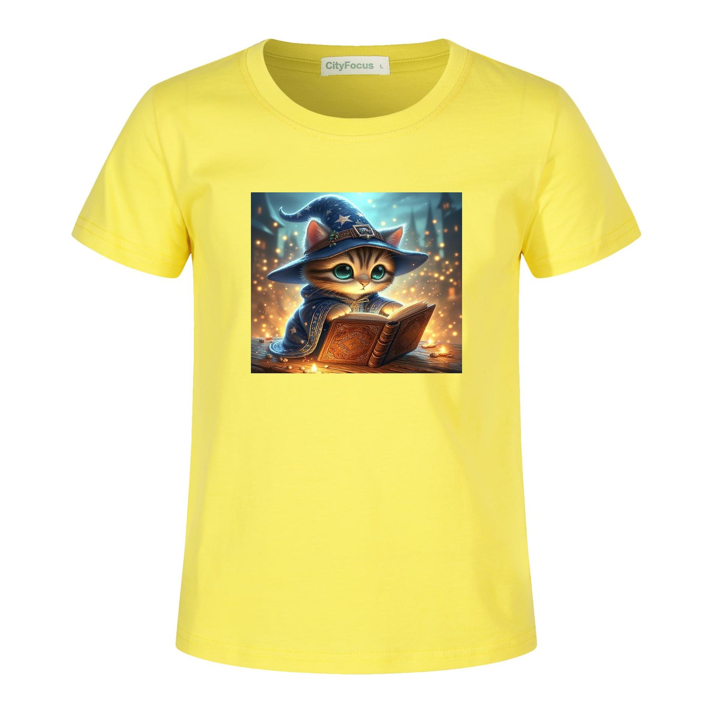 100% cotton Magical Wizard Cat Kids T-Shirt 4 - Enchanting and Cozy