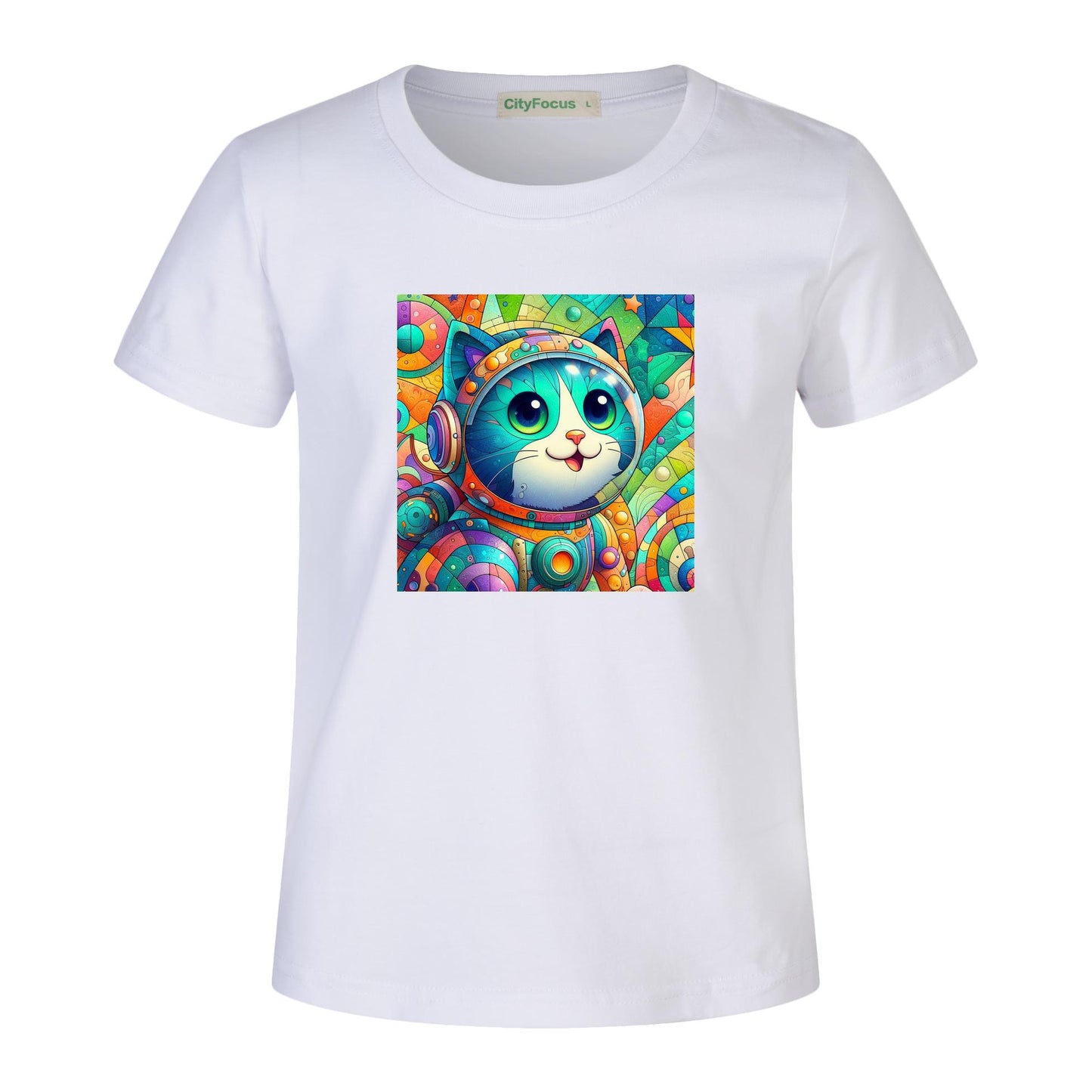 Futuristic Feline Fun Kids Tee 3