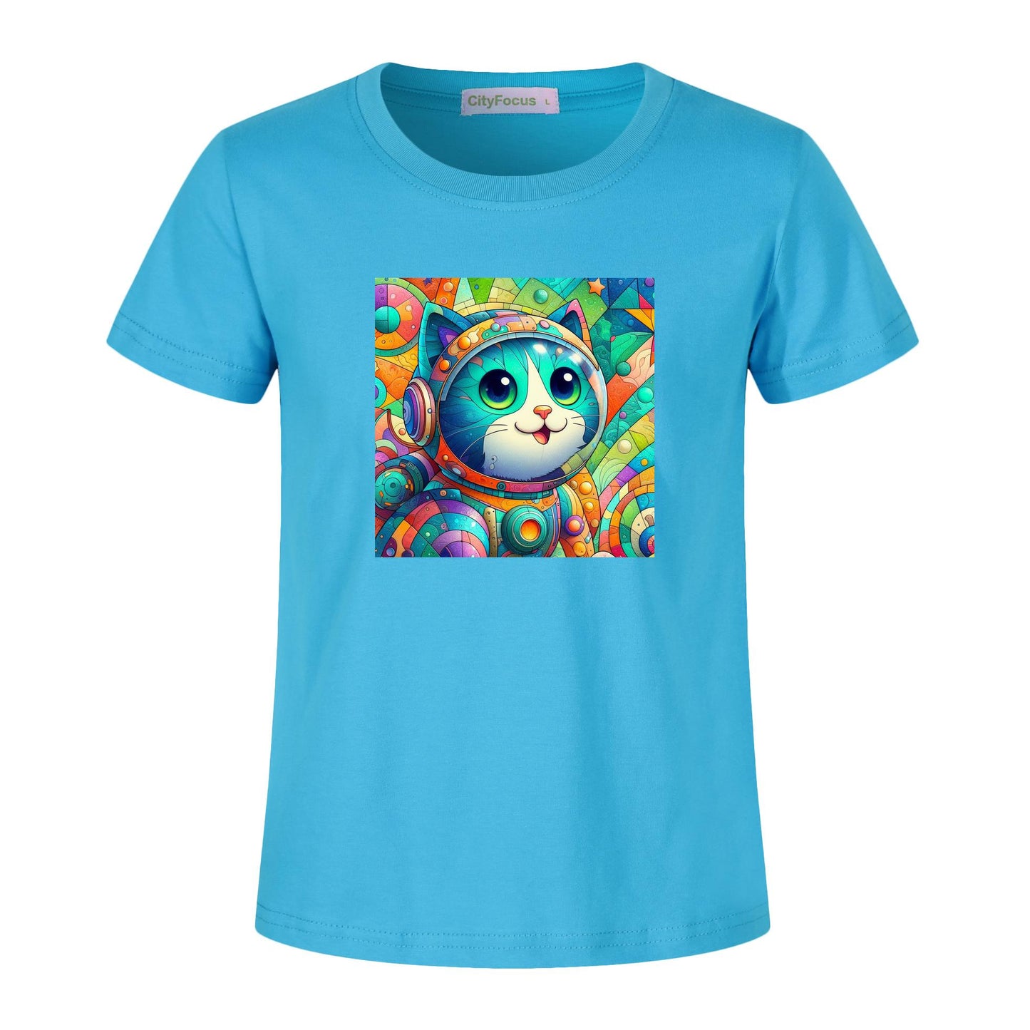 Futuristic Feline Fun Kids Tee 3