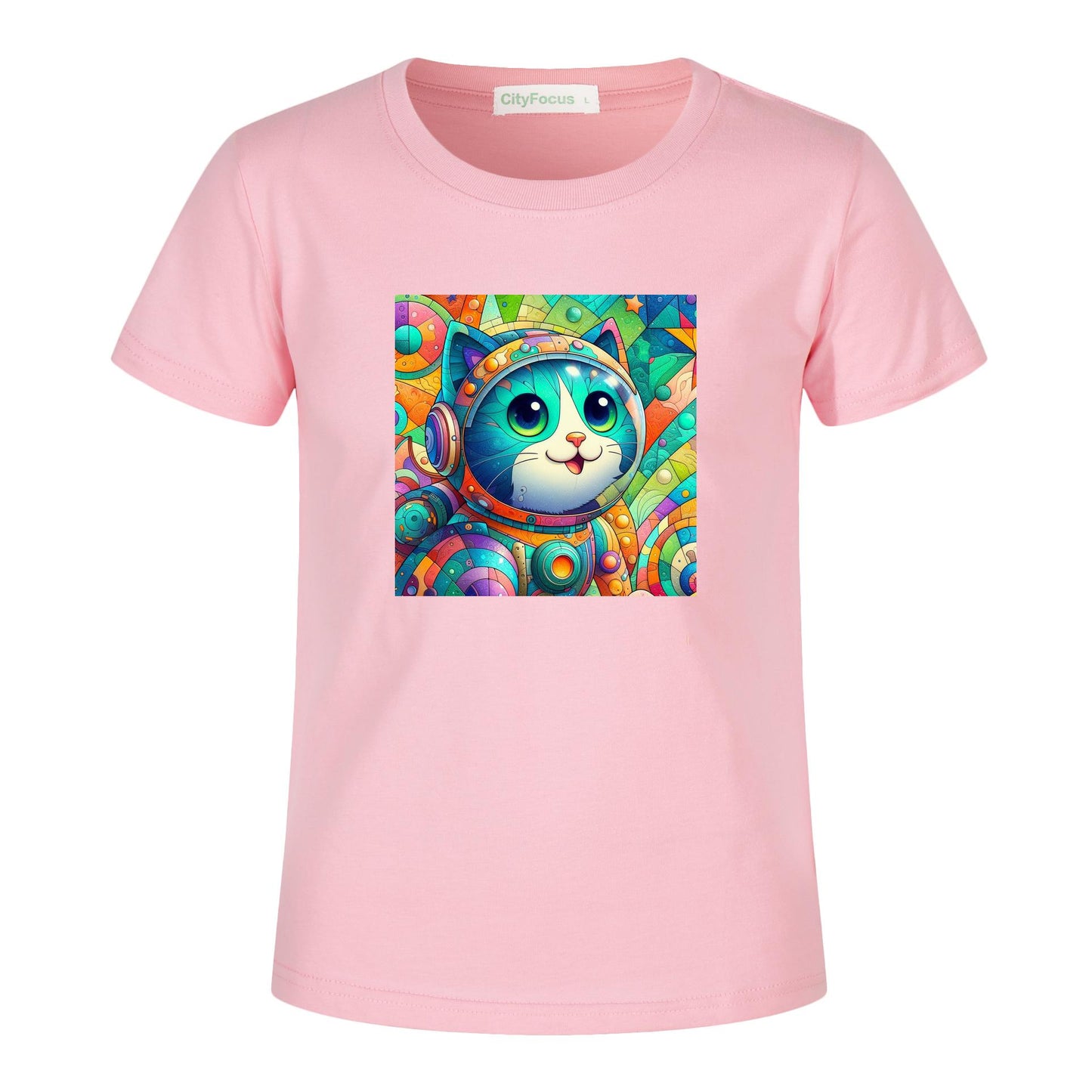 Futuristic Feline Fun Kids Tee 3