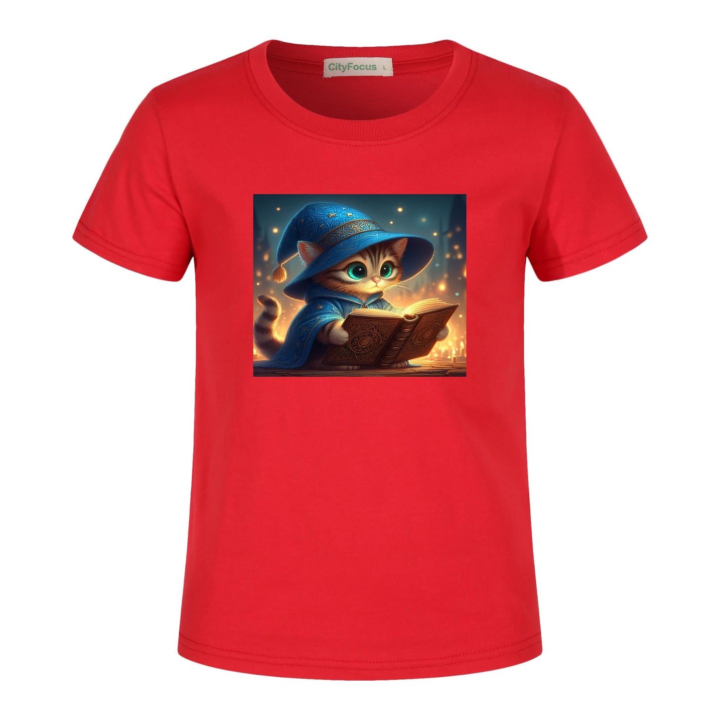 100% cotton Magical Wizard Cat Kids T-Shirt 2 - Enchanting and Cozy