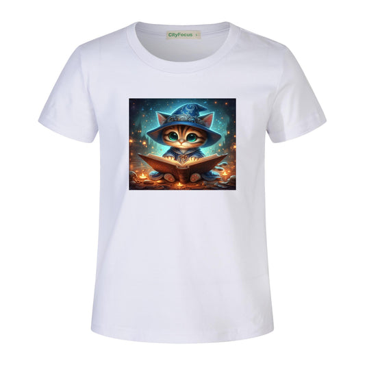 100% cotton Magical Wizard Cat Kids T-Shirt 1 - Enchanting and Cozy