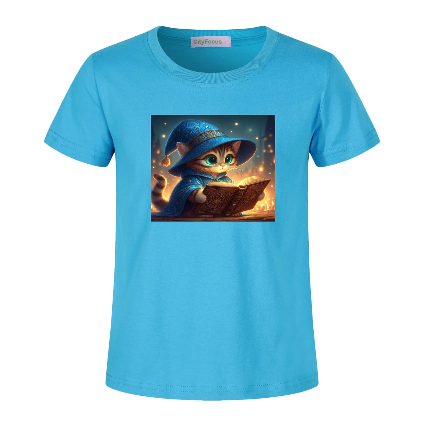 100% cotton Magical Wizard Cat Kids T-Shirt 2 - Enchanting and Cozy