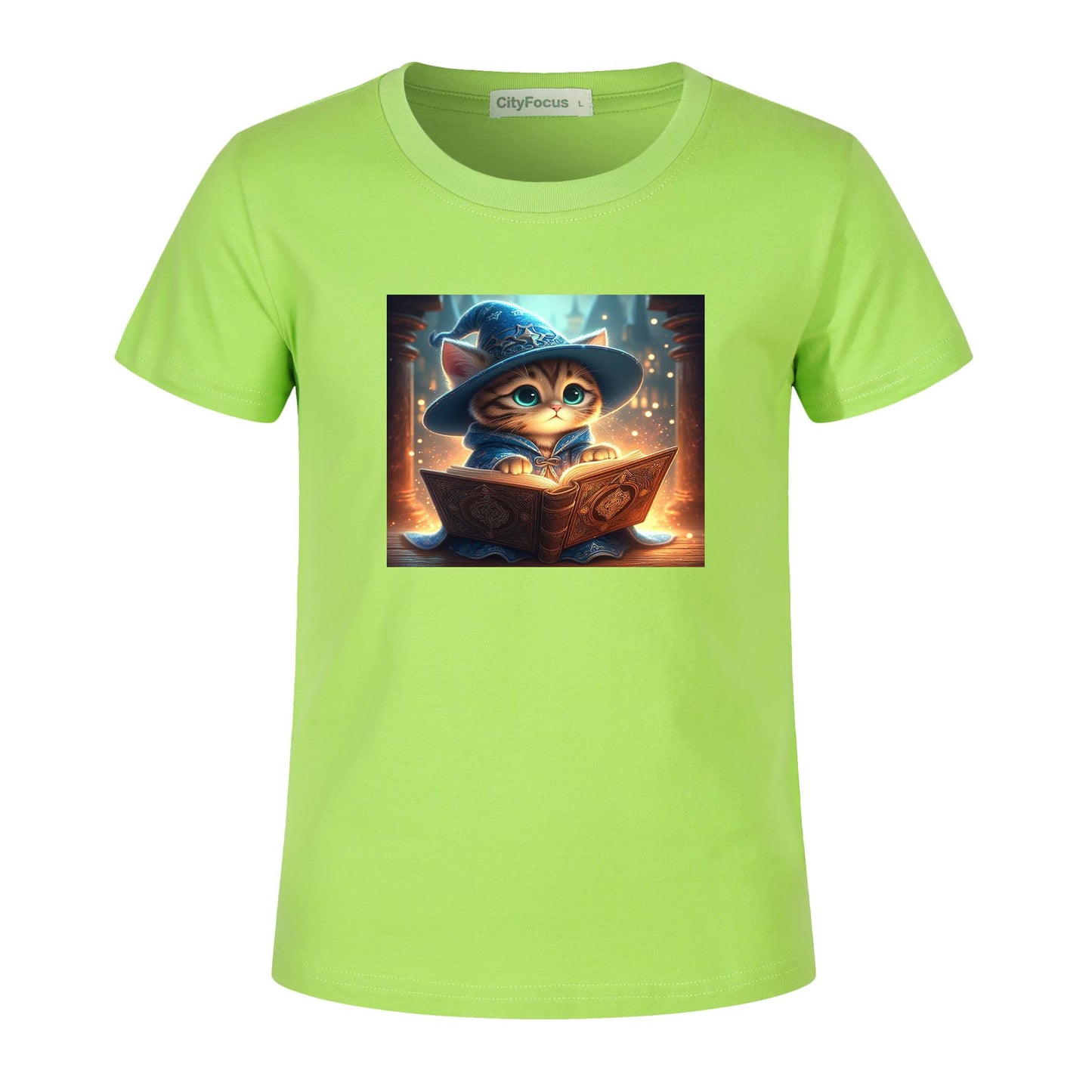 100% cotton Magical Wizard Cat Kids T-Shirt 6 - Enchanting and Cozy