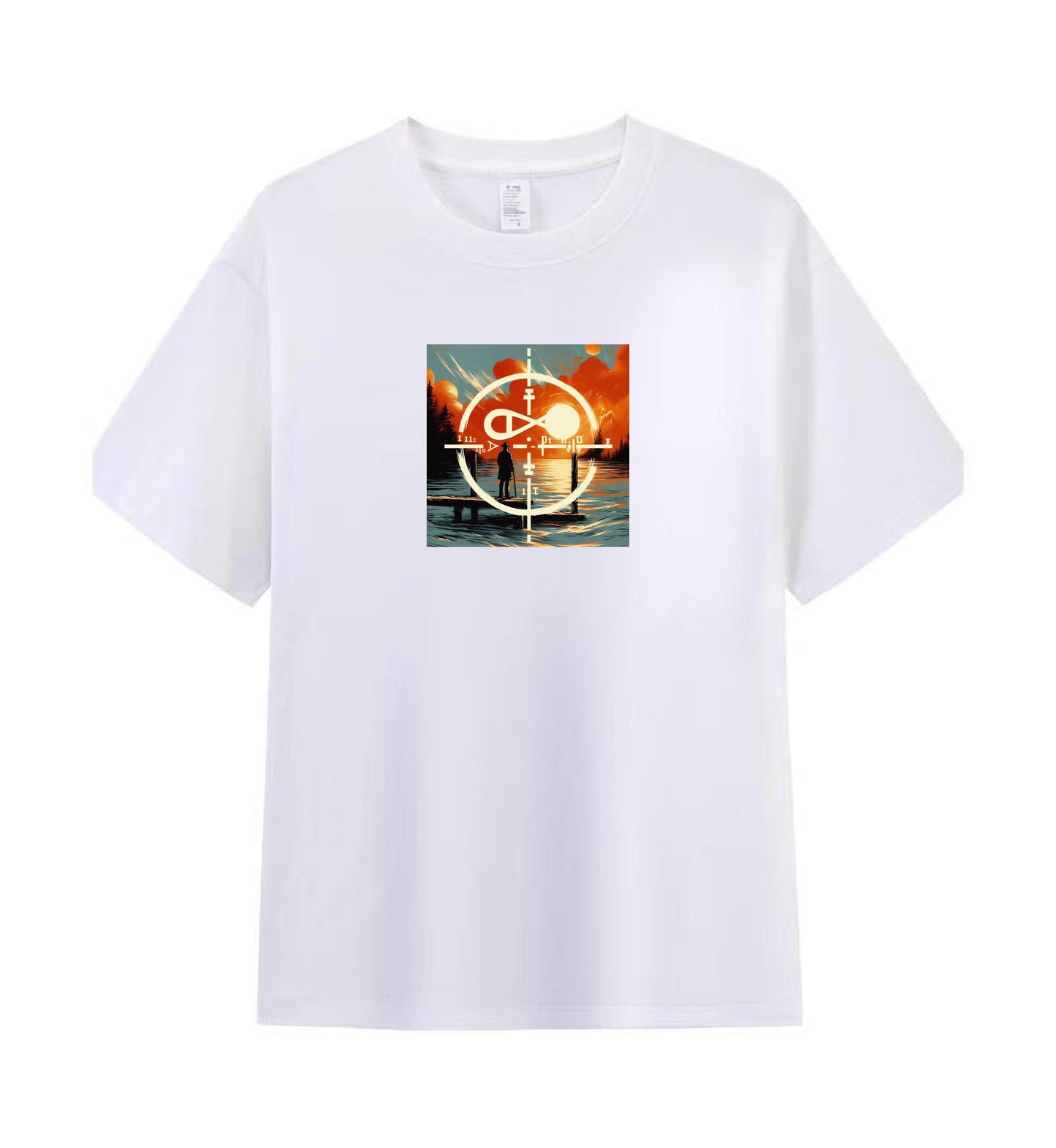 Premium Cotton Men's T-Shirt with Sunset Scene Artwork