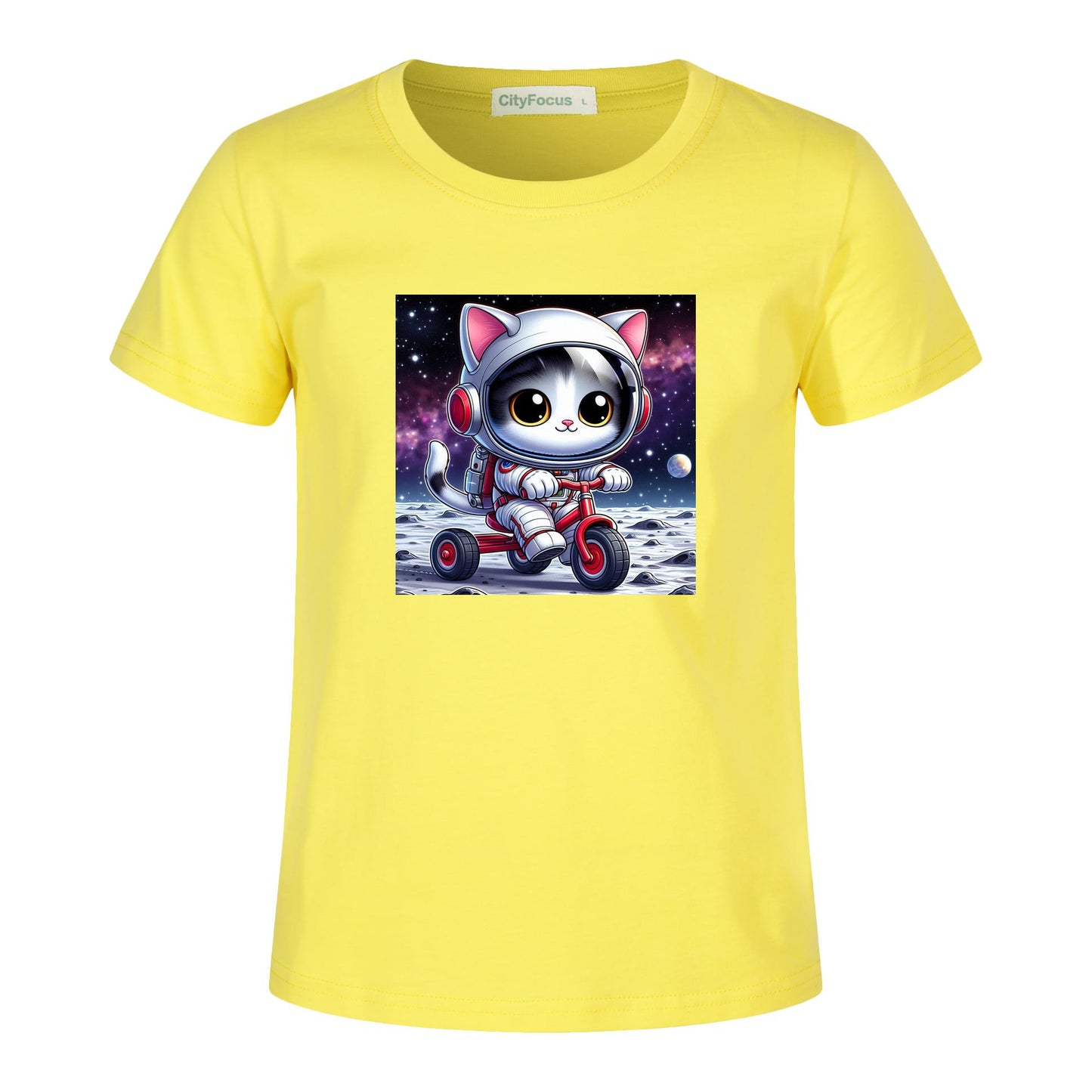 Cosmic Tricycle Cat Kids Tee 2