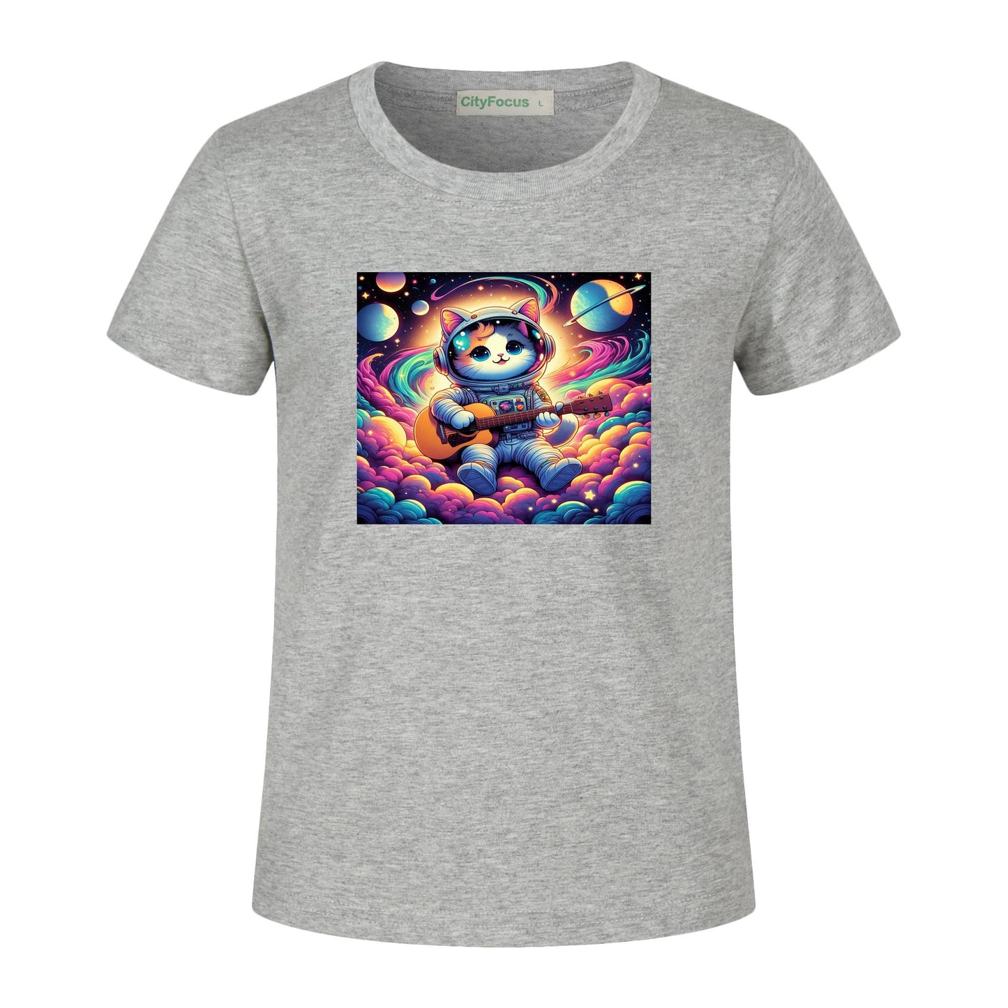 Cosmic Kitty Astronaut Kids T-Shirt 100% cotton 4 - Fun and Out-of-This-World