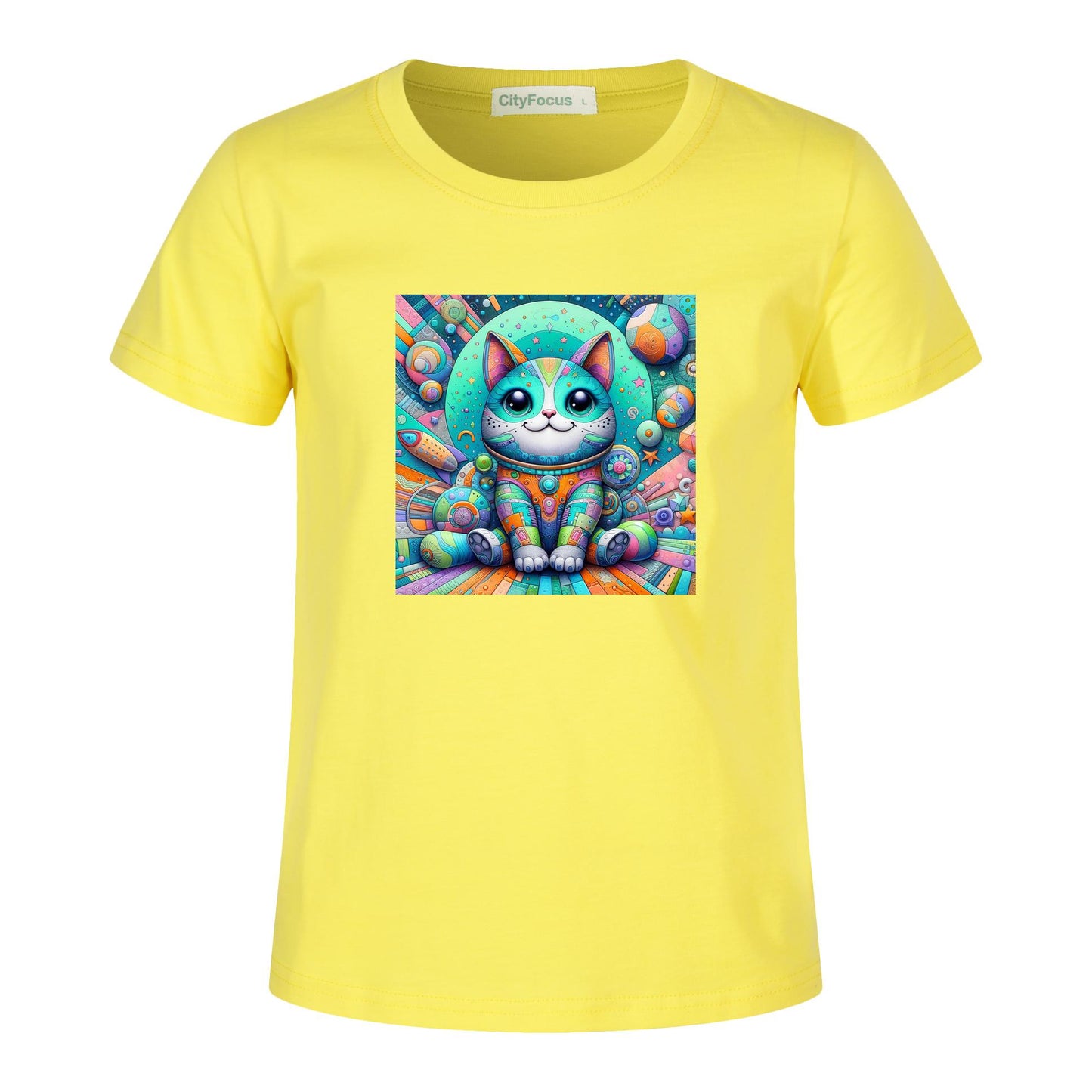 Futuristic Feline Fun Kids Tee 5