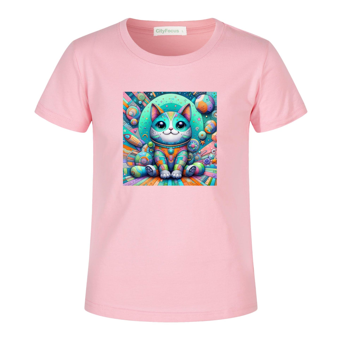 Futuristic Feline Fun Kids Tee 5