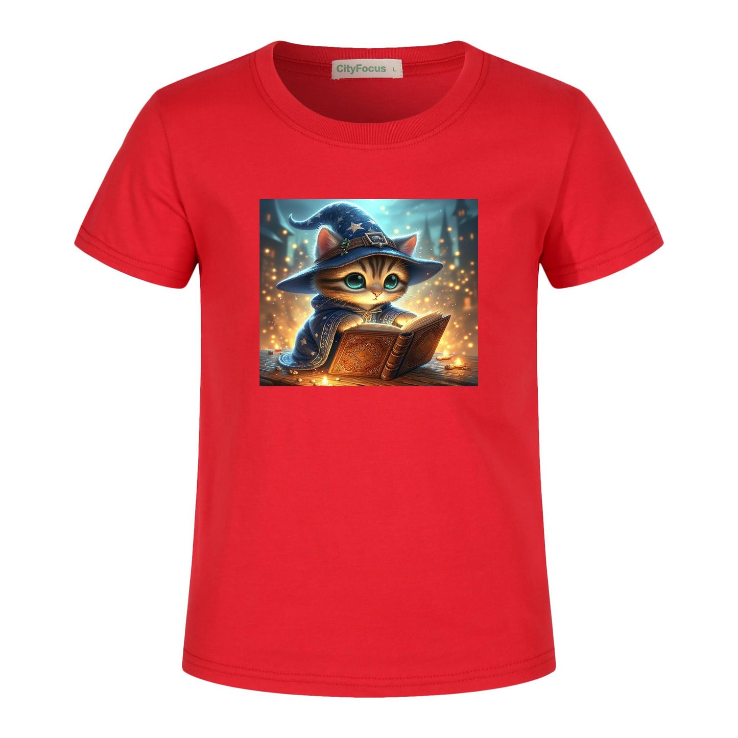 100% cotton Magical Wizard Cat Kids T-Shirt 4 - Enchanting and Cozy