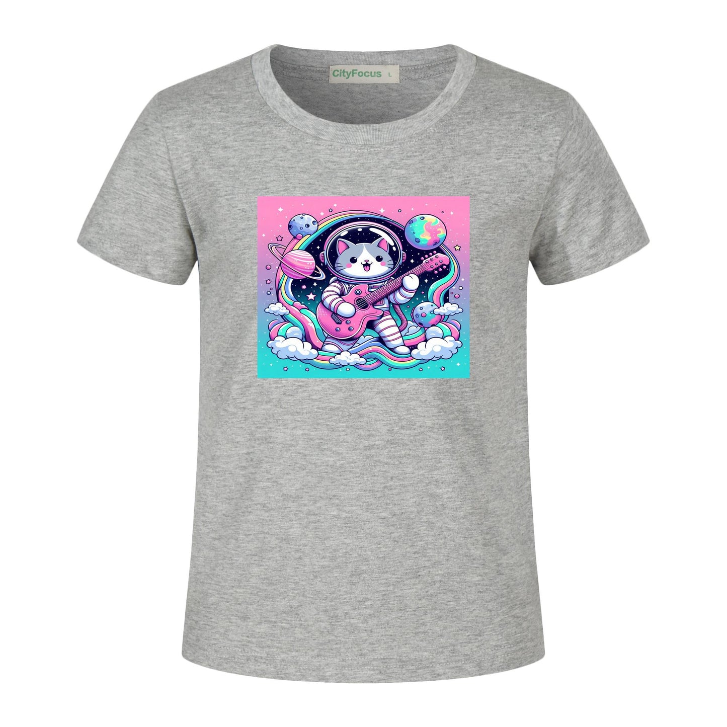 Cosmic Kitty Astronaut Kids T-Shirt 100% cotton 6 - Fun and Out-of-This-World