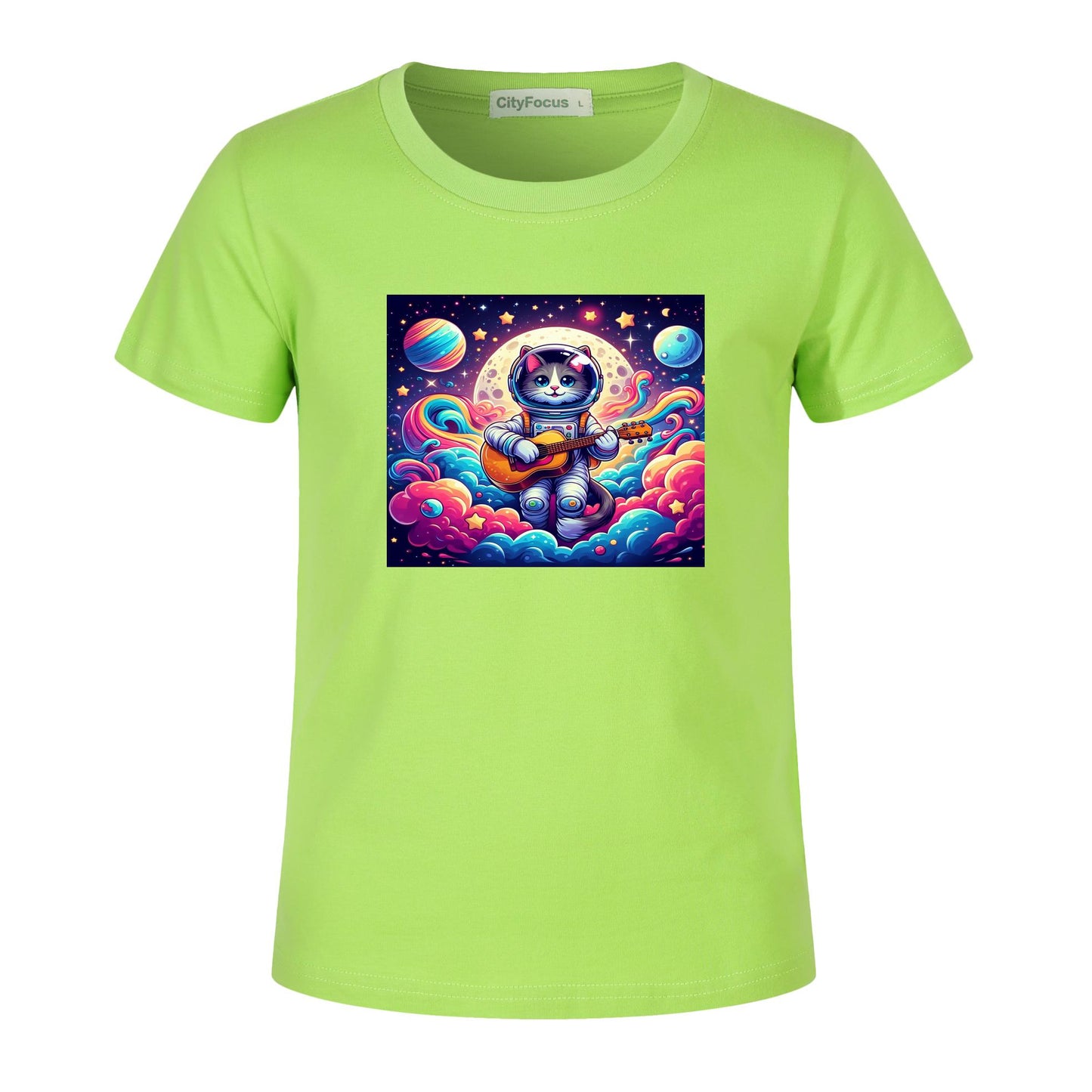 Cosmic Kitty Astronaut Kids T-Shirt 100% cotton 3 - Fun and Out-of-This-World