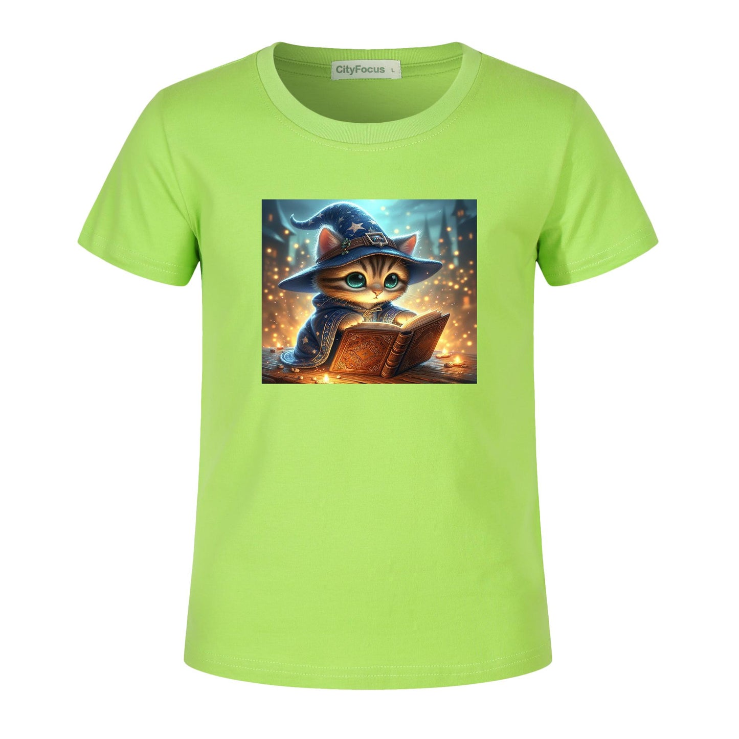 100% cotton Magical Wizard Cat Kids T-Shirt 4 - Enchanting and Cozy