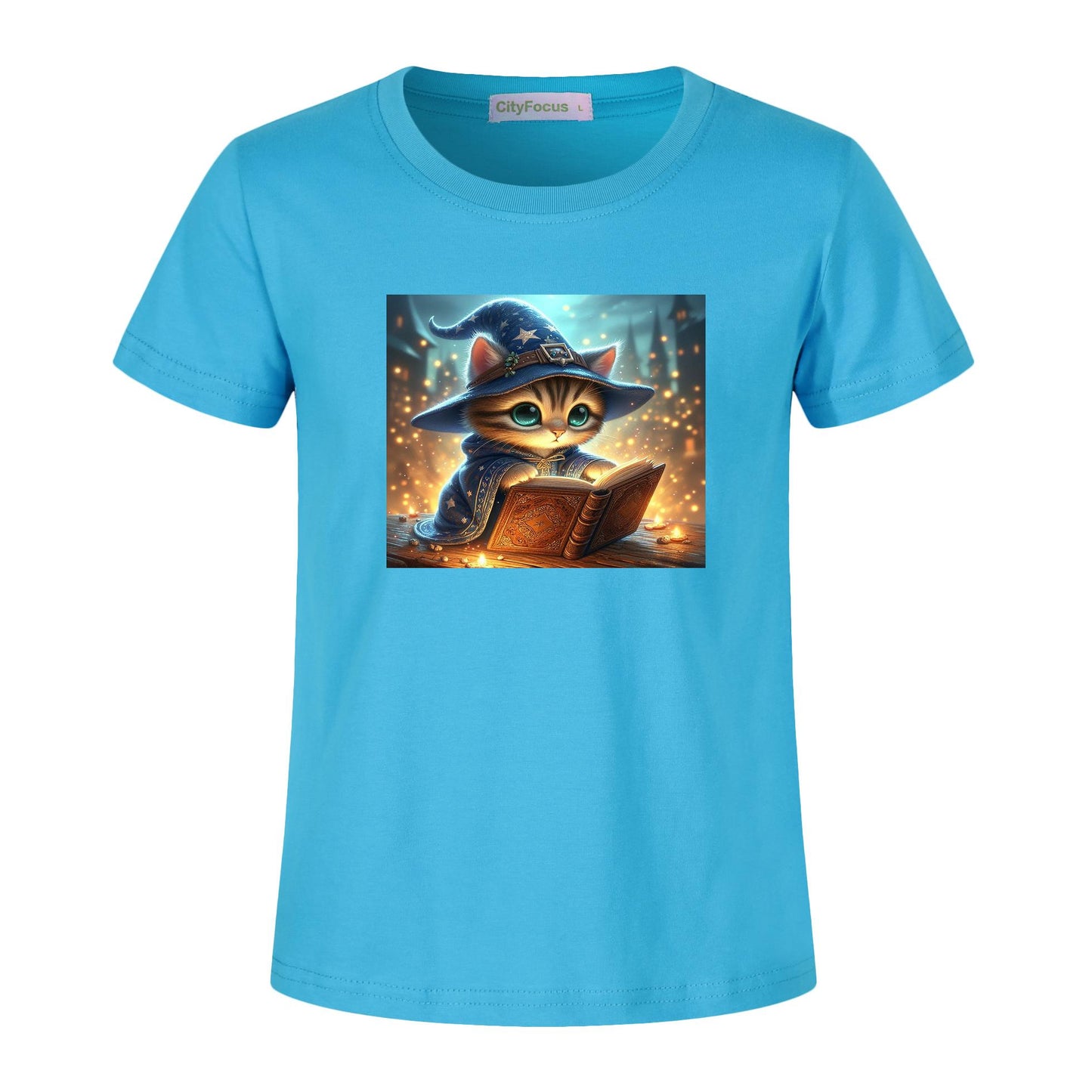 100% cotton Magical Wizard Cat Kids T-Shirt 4 - Enchanting and Cozy