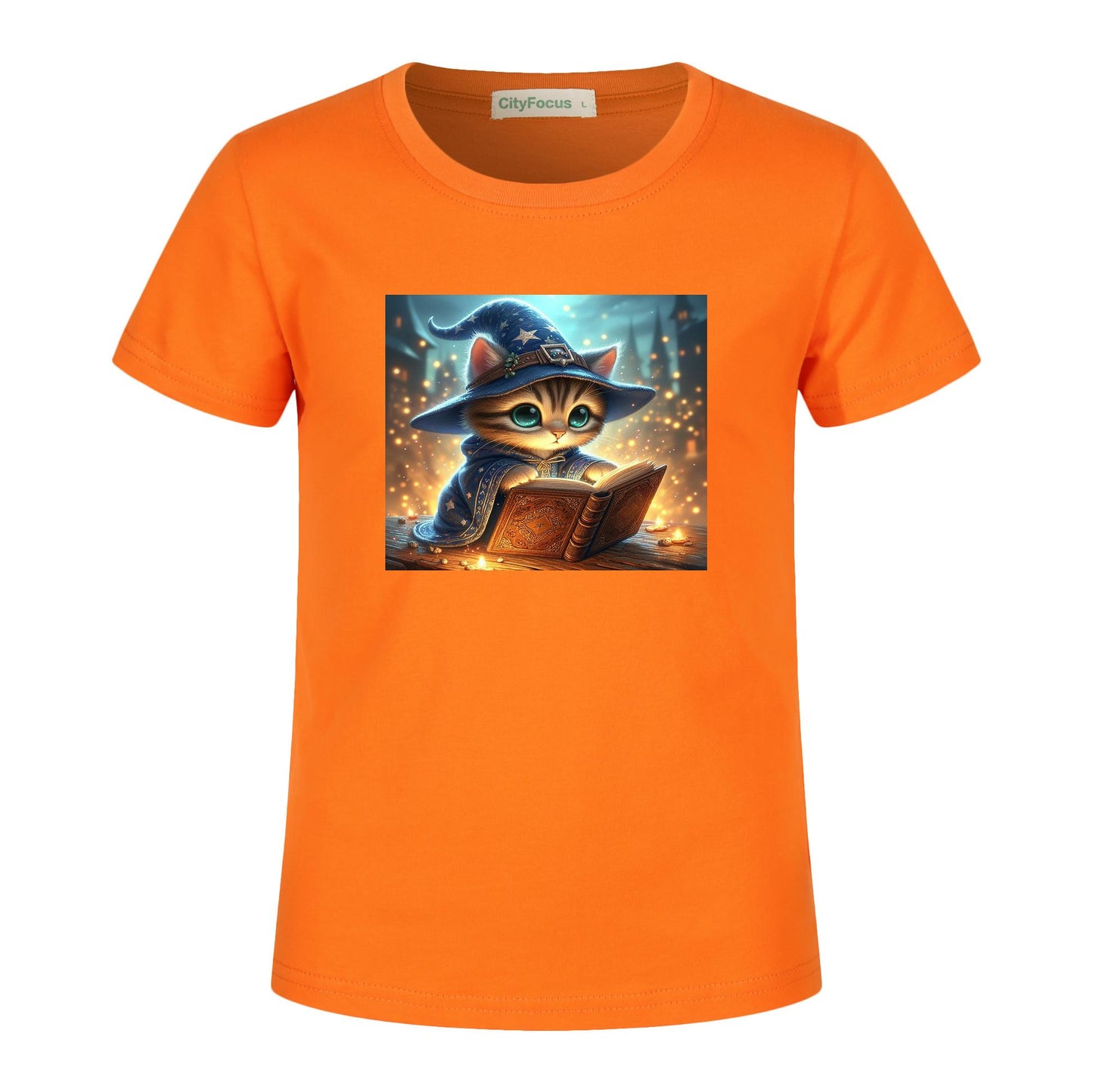 100% cotton Magical Wizard Cat Kids T-Shirt 4 - Enchanting and Cozy