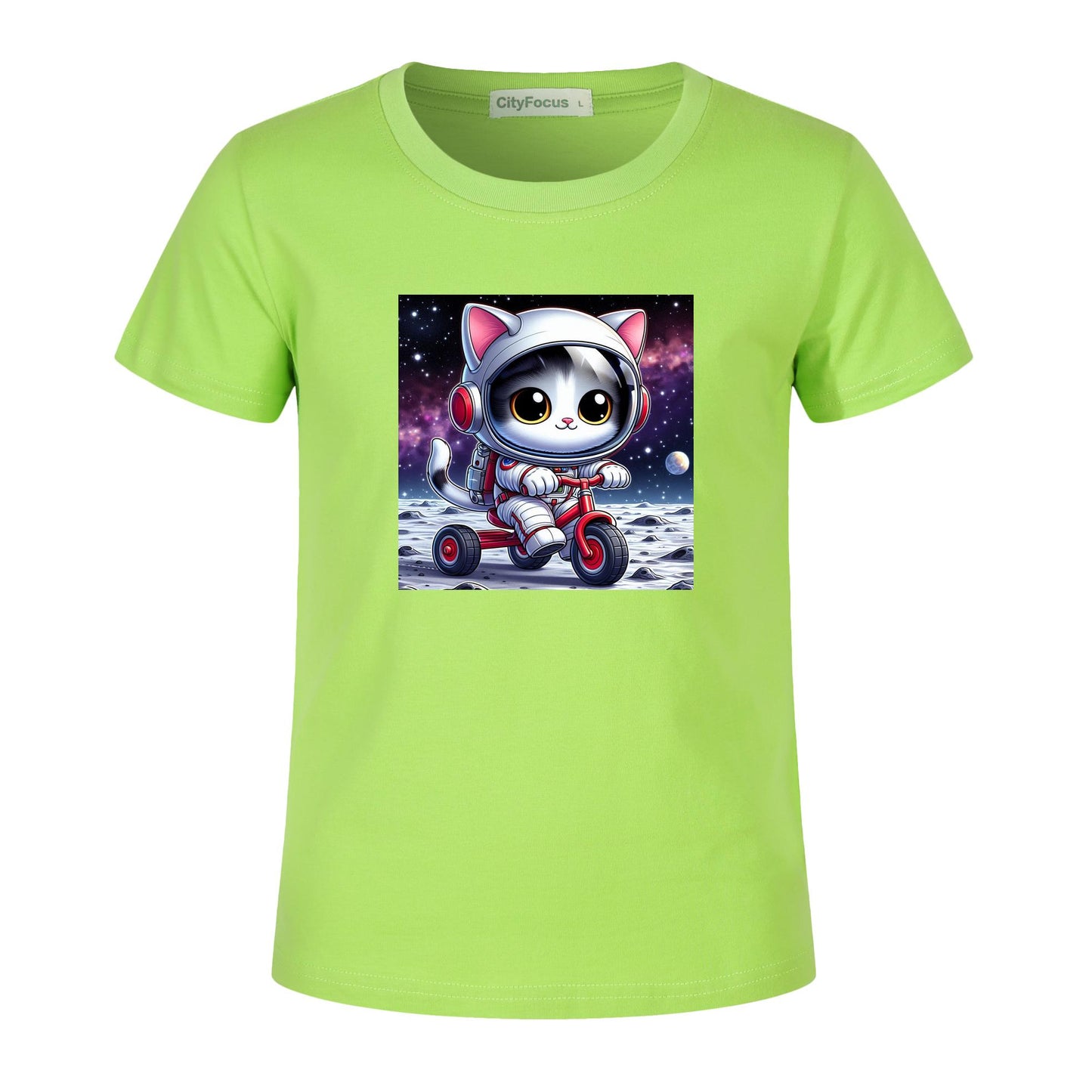 Cosmic Tricycle Cat Kids Tee 2