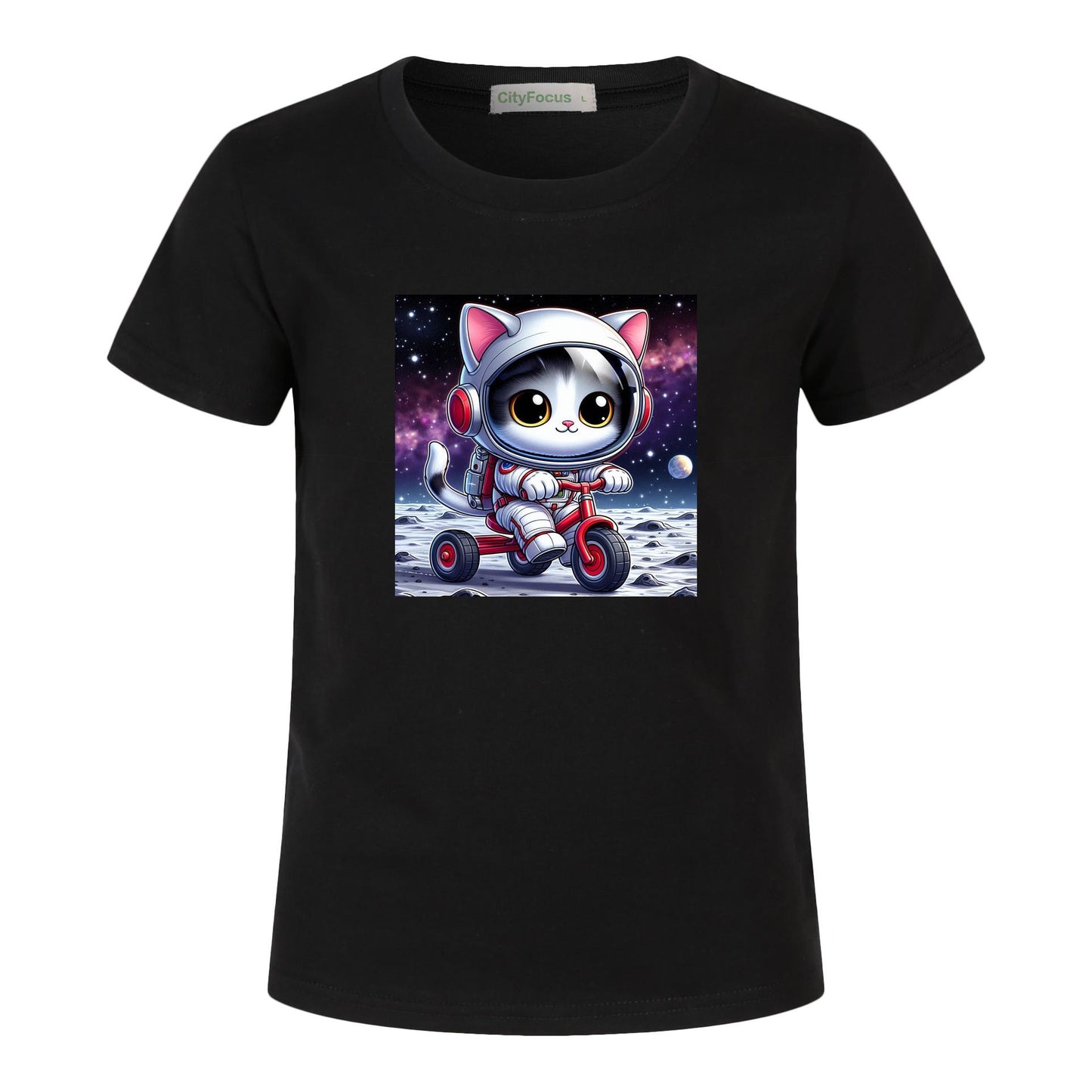 Cosmic Tricycle Cat Kids Tee 2