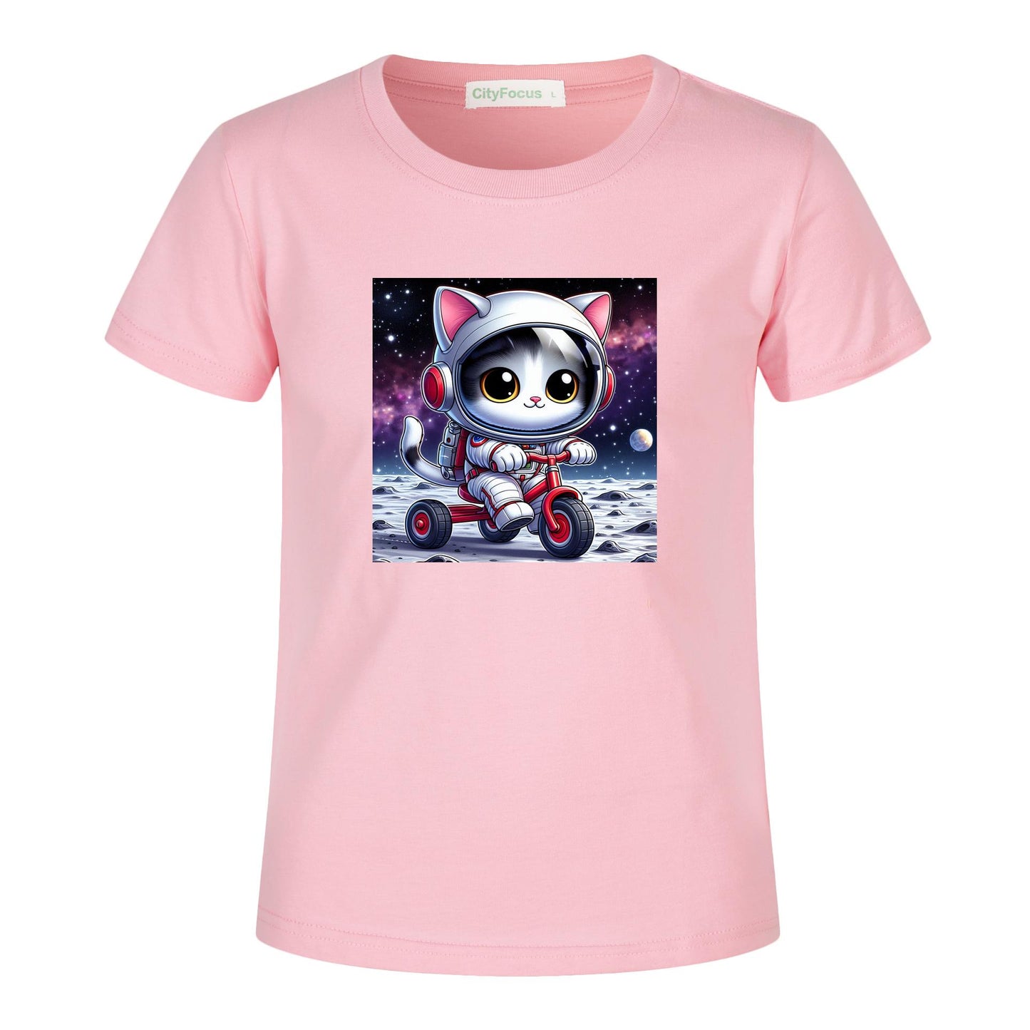 Cosmic Tricycle Cat Kids Tee 2