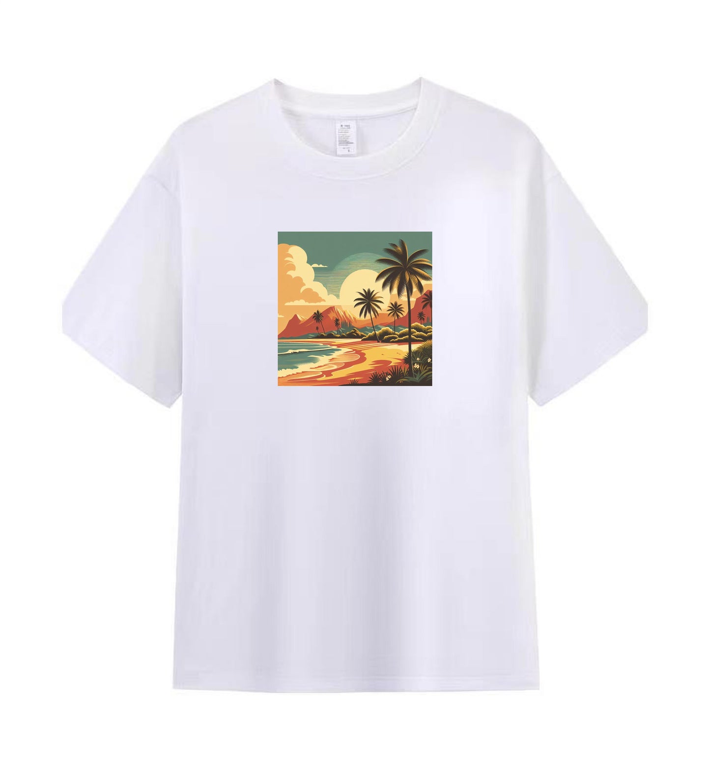 Sunset Serenity 3 - 100% Cotton Tropical Beach T-Shirt Design