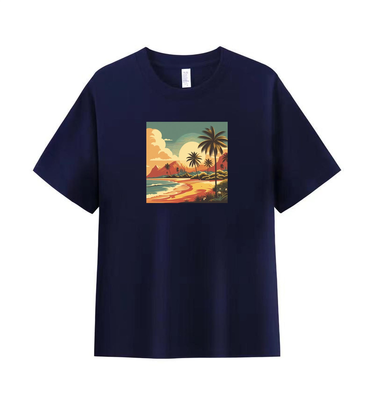 Sunset Serenity 3 - 100% Cotton Tropical Beach T-Shirt Design