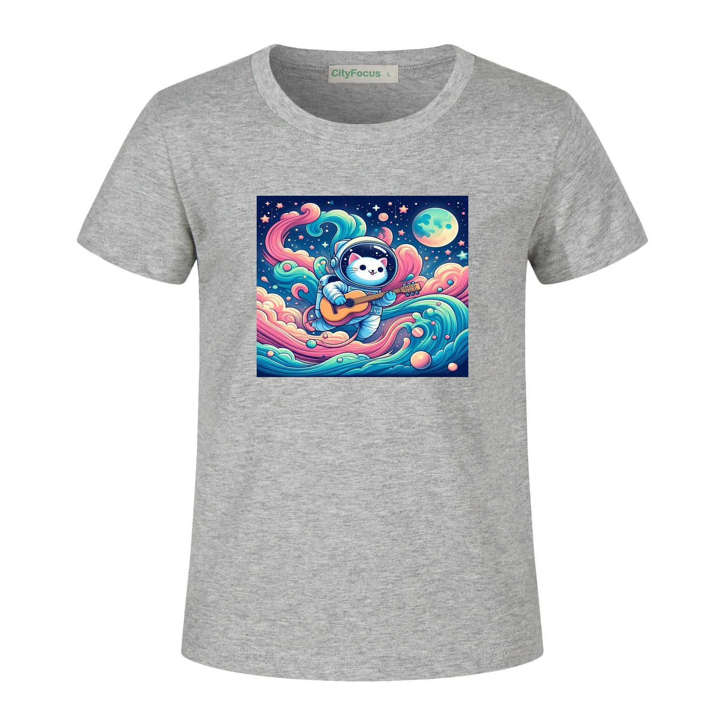 Cosmic Kitty Astronaut Kids T-Shirt 100% cotton 9 - Fun and Out-of-This-World