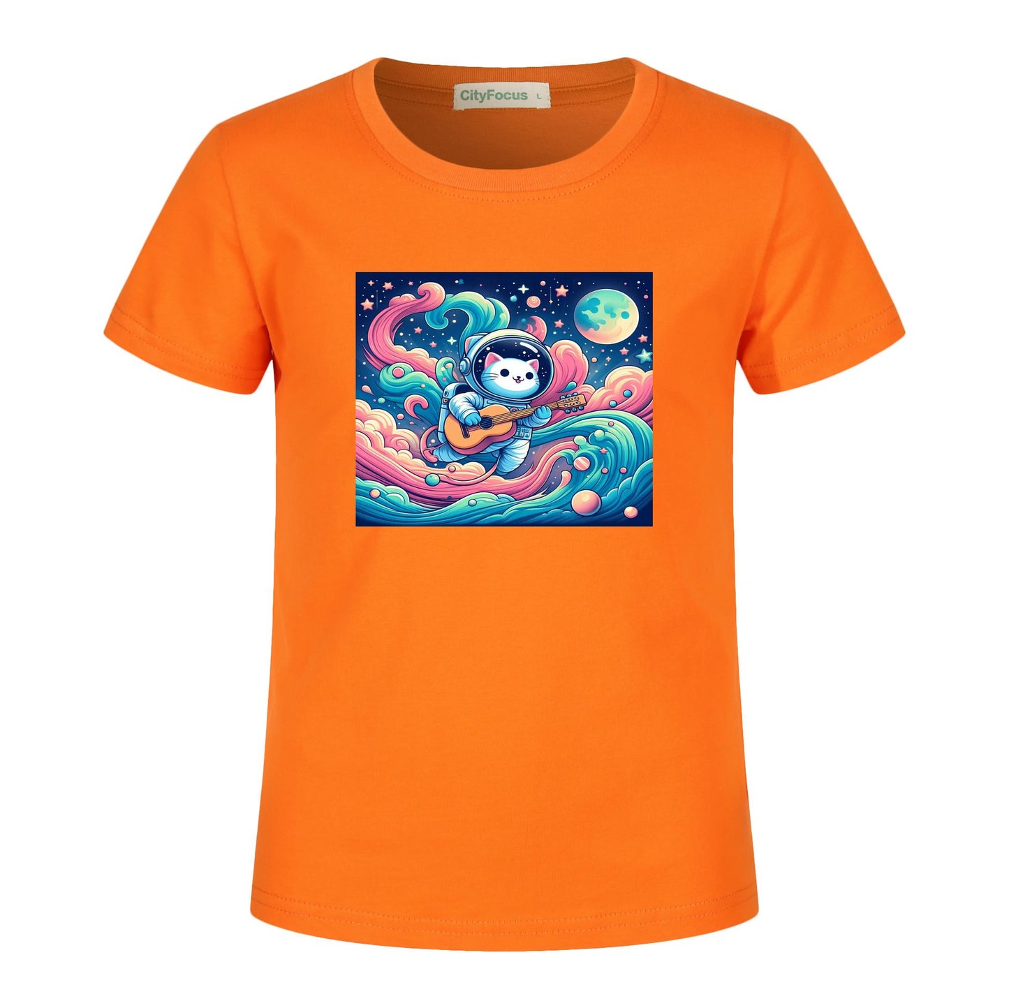 Cosmic Kitty Astronaut Kids T-Shirt 100% cotton 9 - Fun and Out-of-This-World