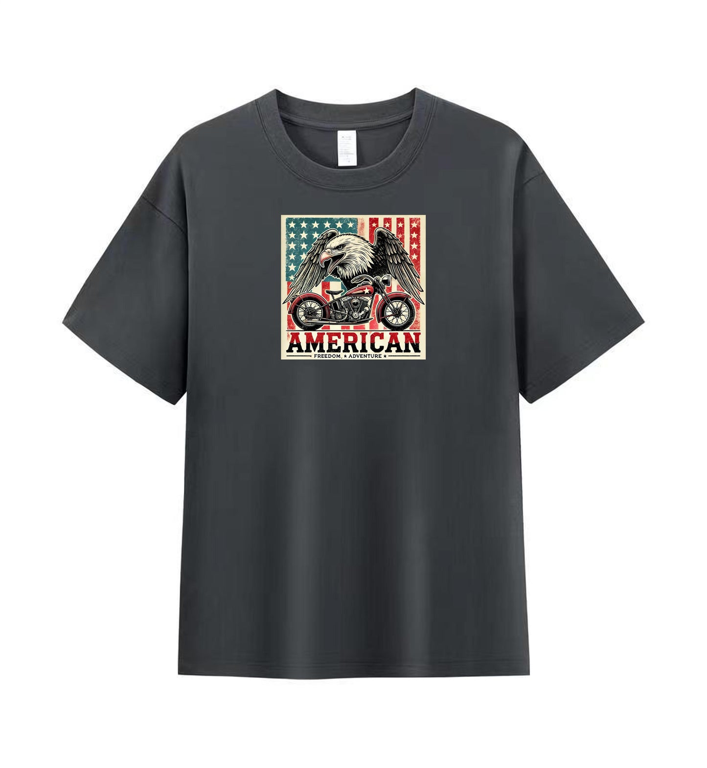 American Eagle and Motorcycle Men’s 100% Premium Cotton T-Shirt