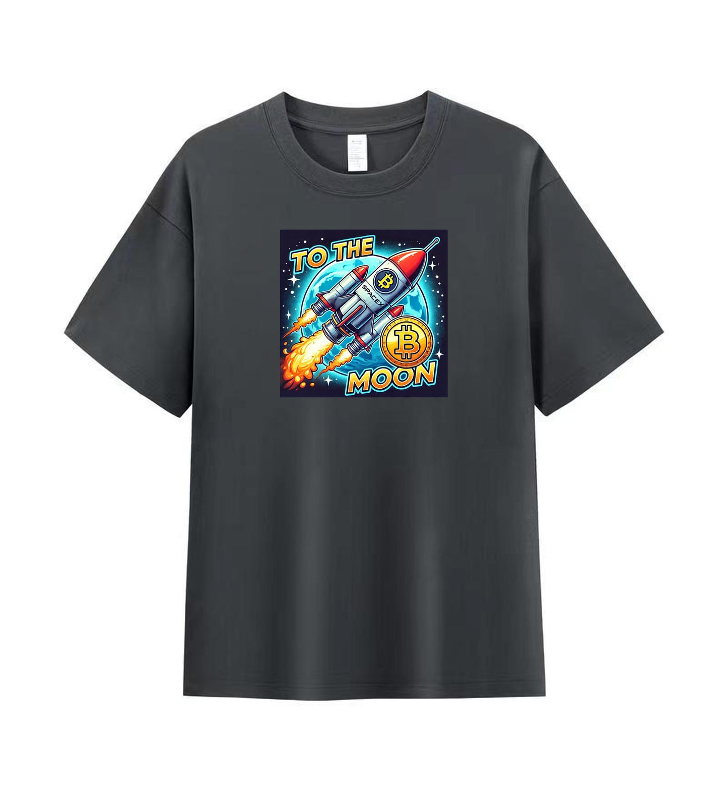 Men's Bitcoin "To The Moon" Rocket Graphic Tee