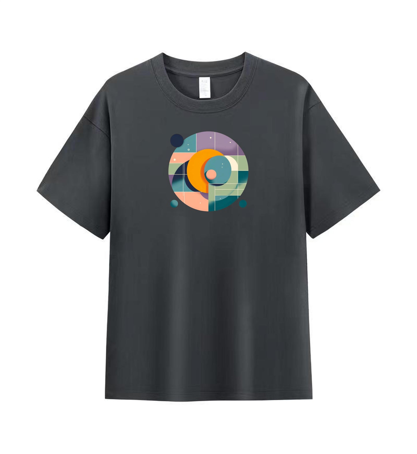 Men's Graphic Tee with Vibrant Abstract Geometric Design