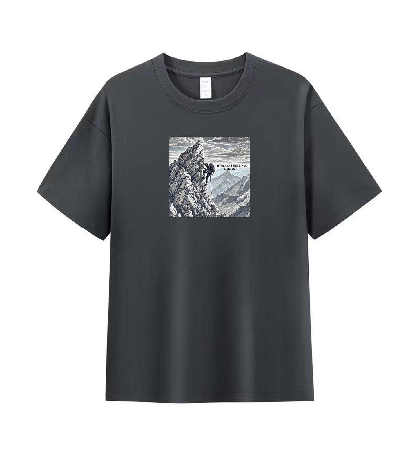 Men's Cotton T-Shirt with Inspirational Mountain Climber Design