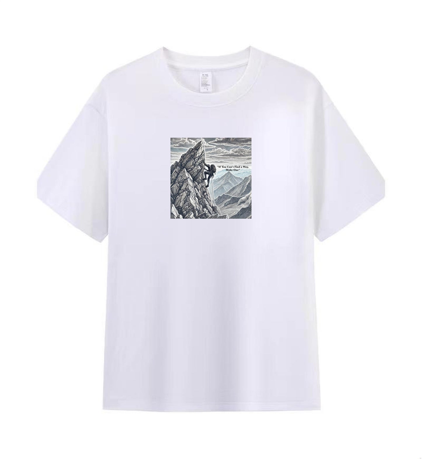 Men's Cotton T-Shirt with Inspirational Mountain Climber Design