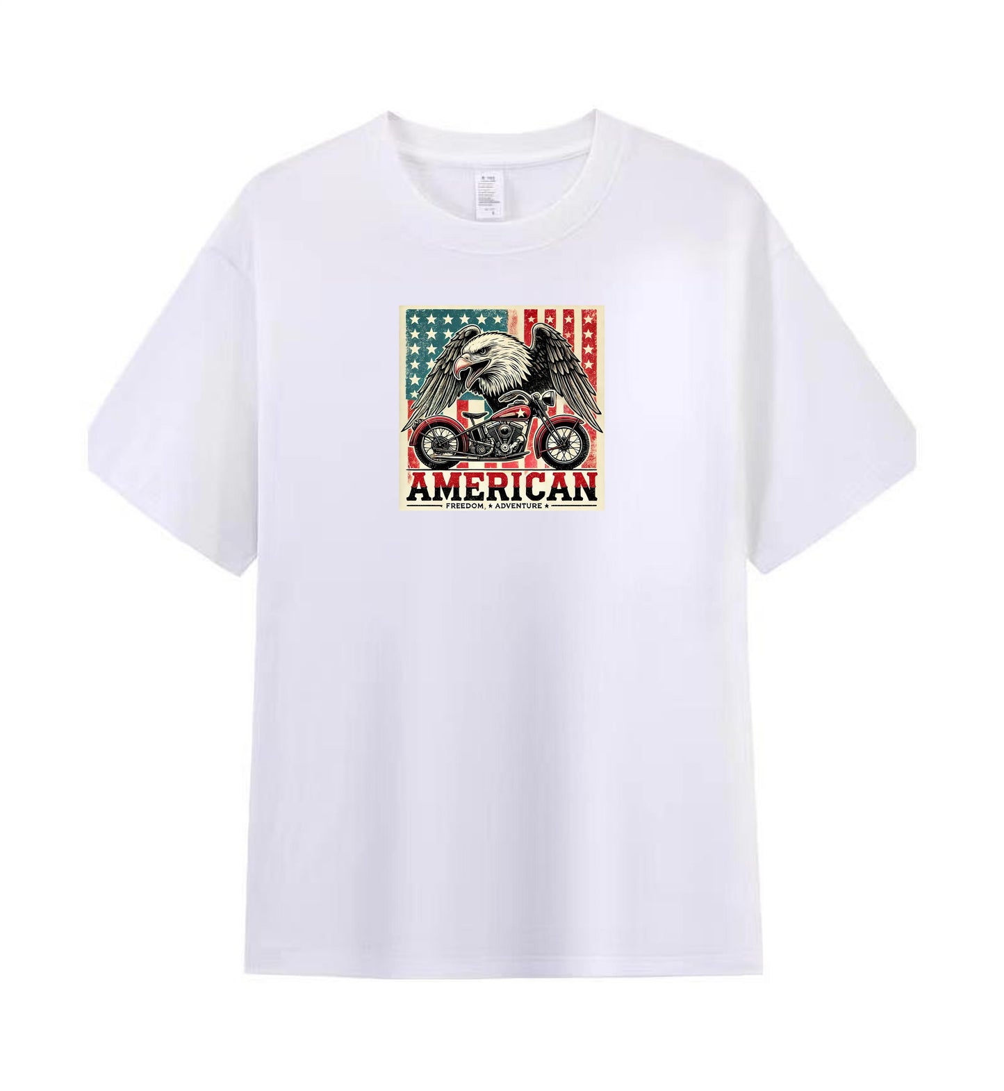 American Eagle and Motorcycle Men’s 100% Premium Cotton T-Shirt