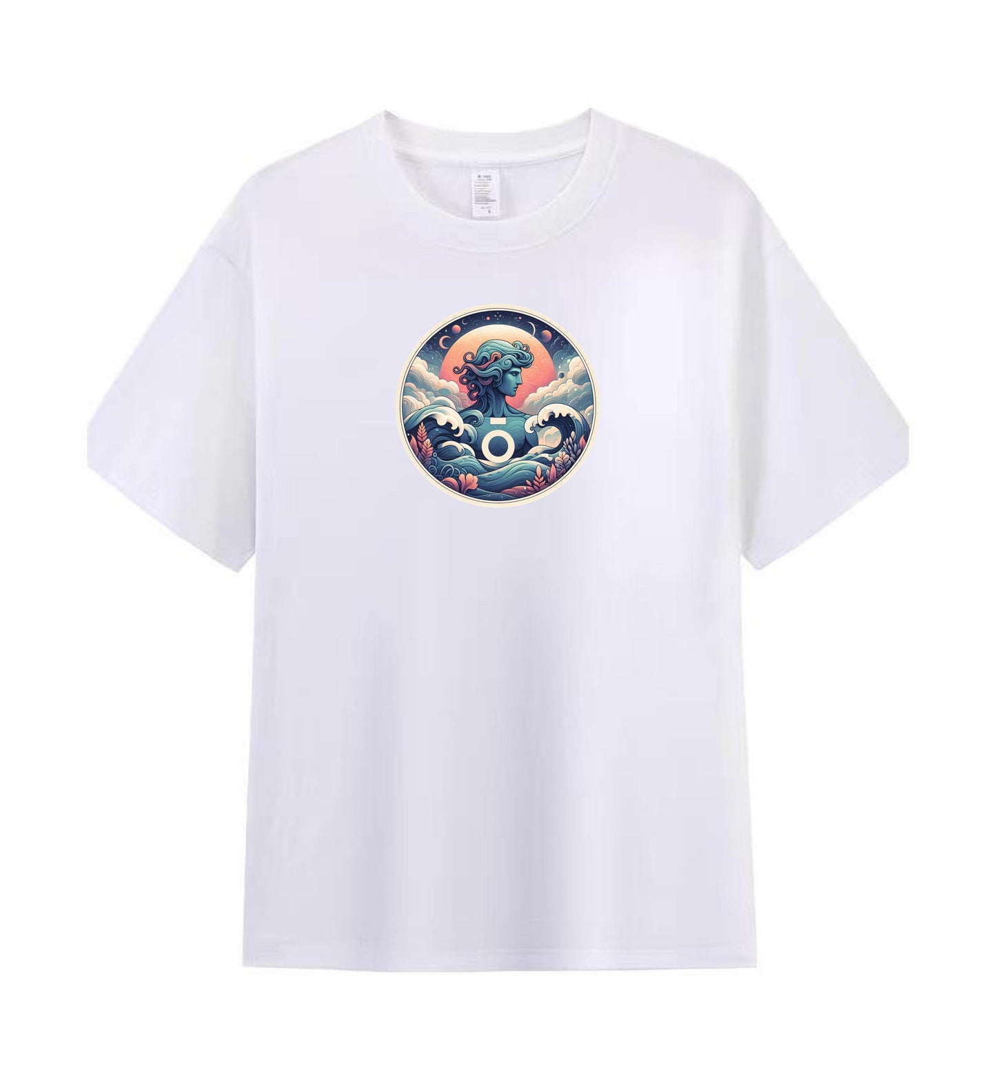 Men’s 100% Cotton T-Shirt with Mystical Ocean God Artwork