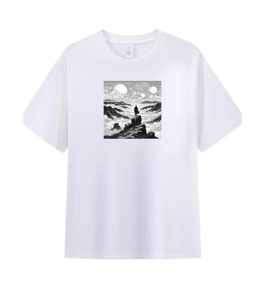 Ethereal Mountain View Men's Premium Cotton Tee